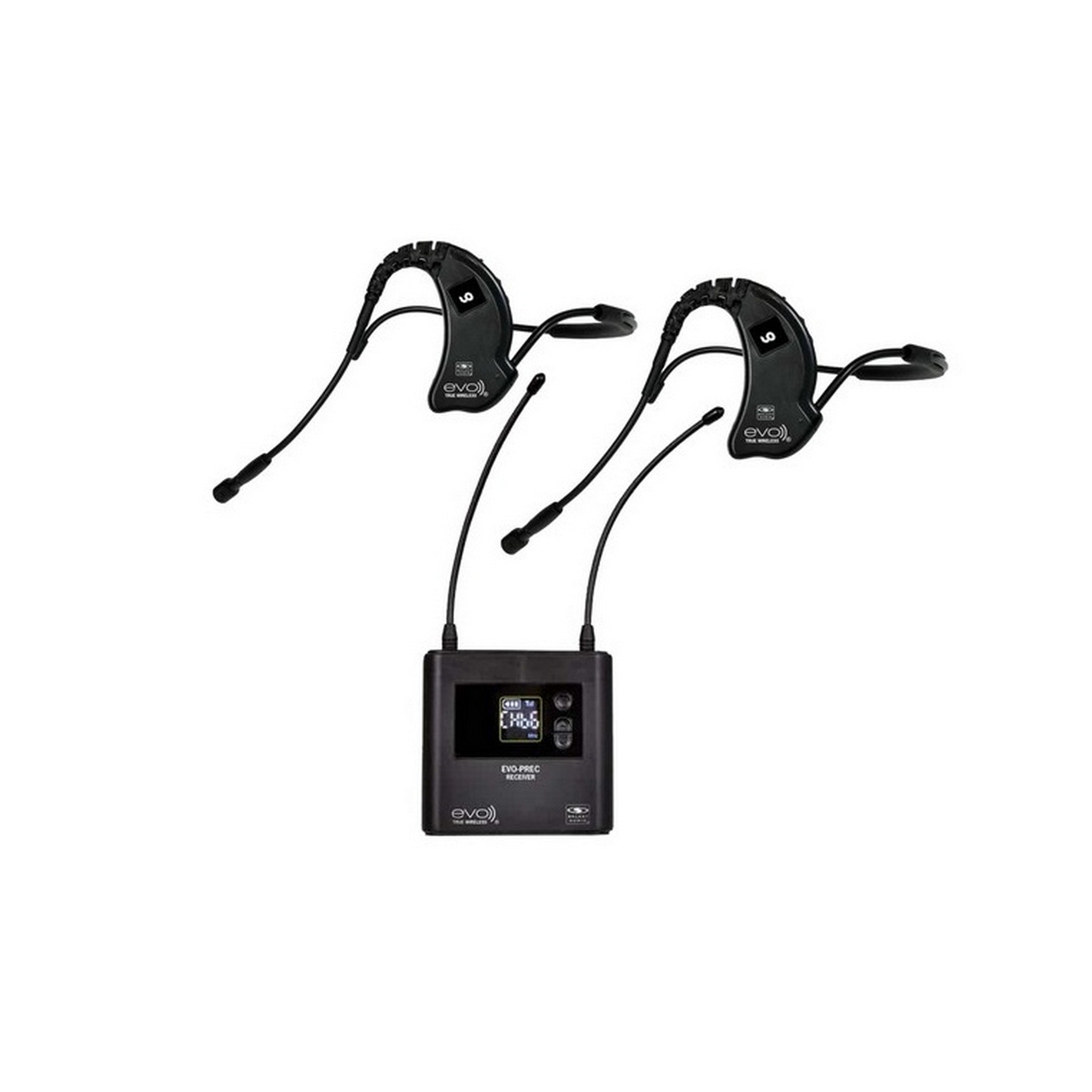 Galaxy Audio EVO-PEED4: 2 Wireless, Water-Resistant Headworn Mics with 1 EVO-PREC Receiver