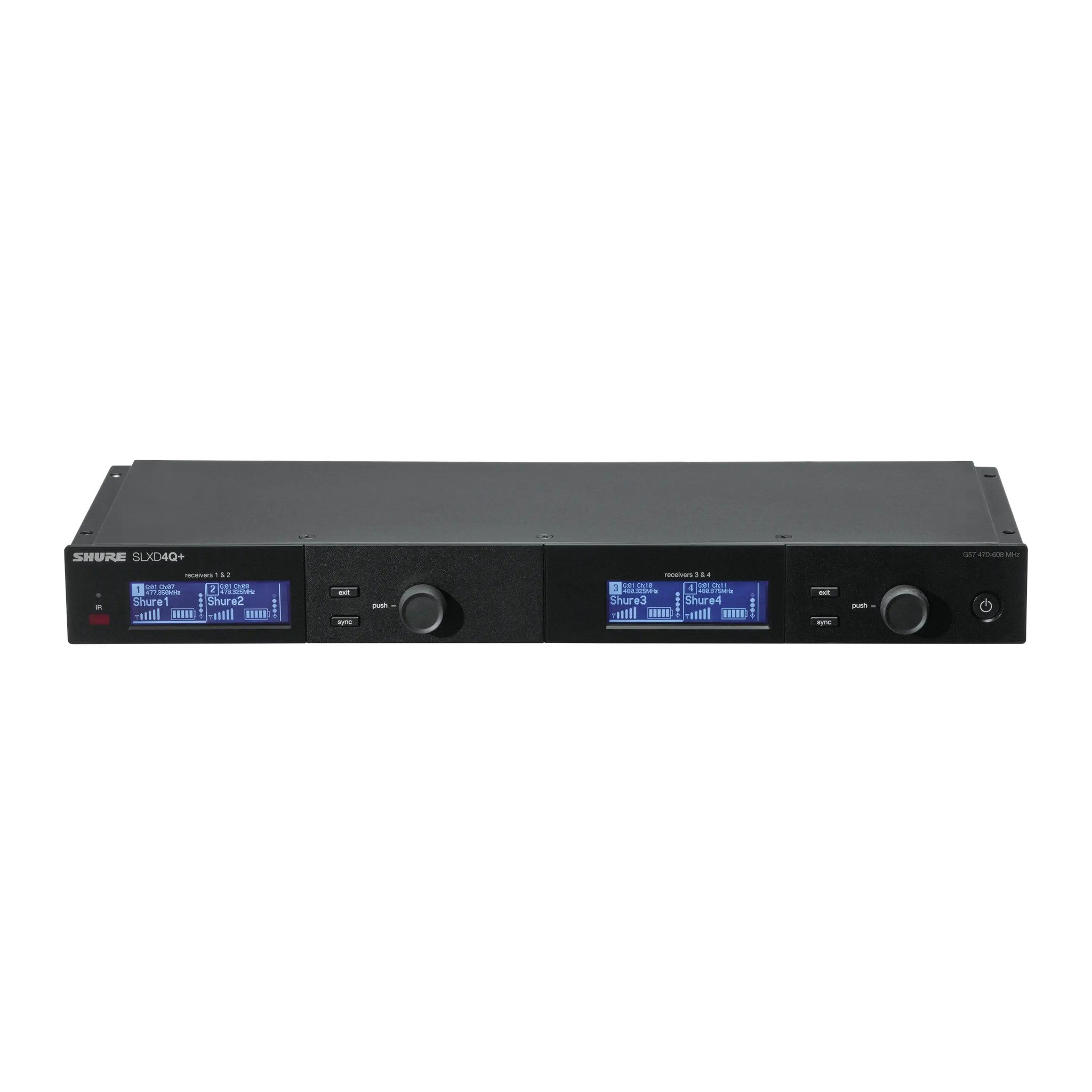 Shure SLXD4Q+ Professional Quad Channel Digital Wireless Receiver for High - Demand Audio Applications