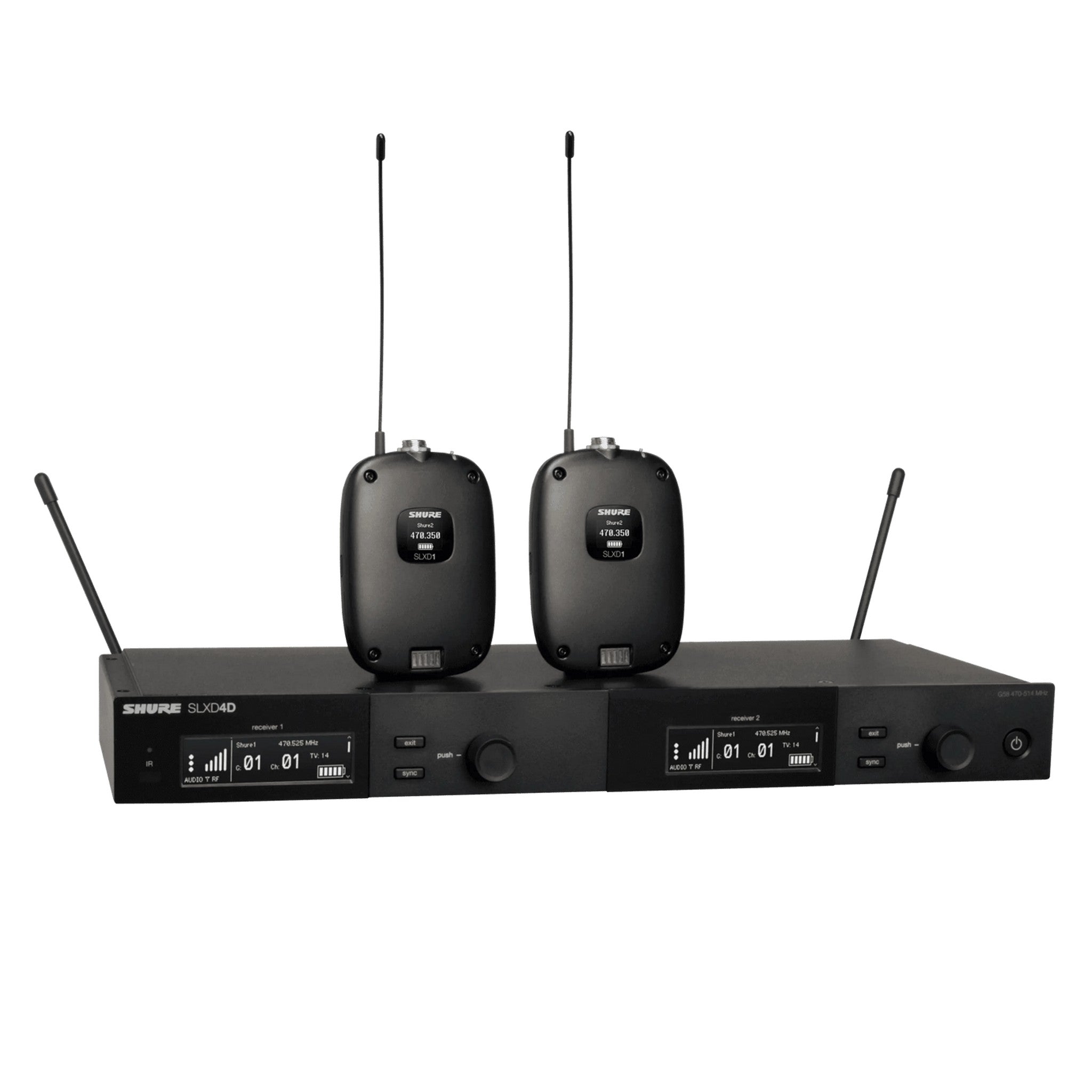 Professional Shure SLXD14D Wireless Dual Bodypack Audio System for High - Quality Performances