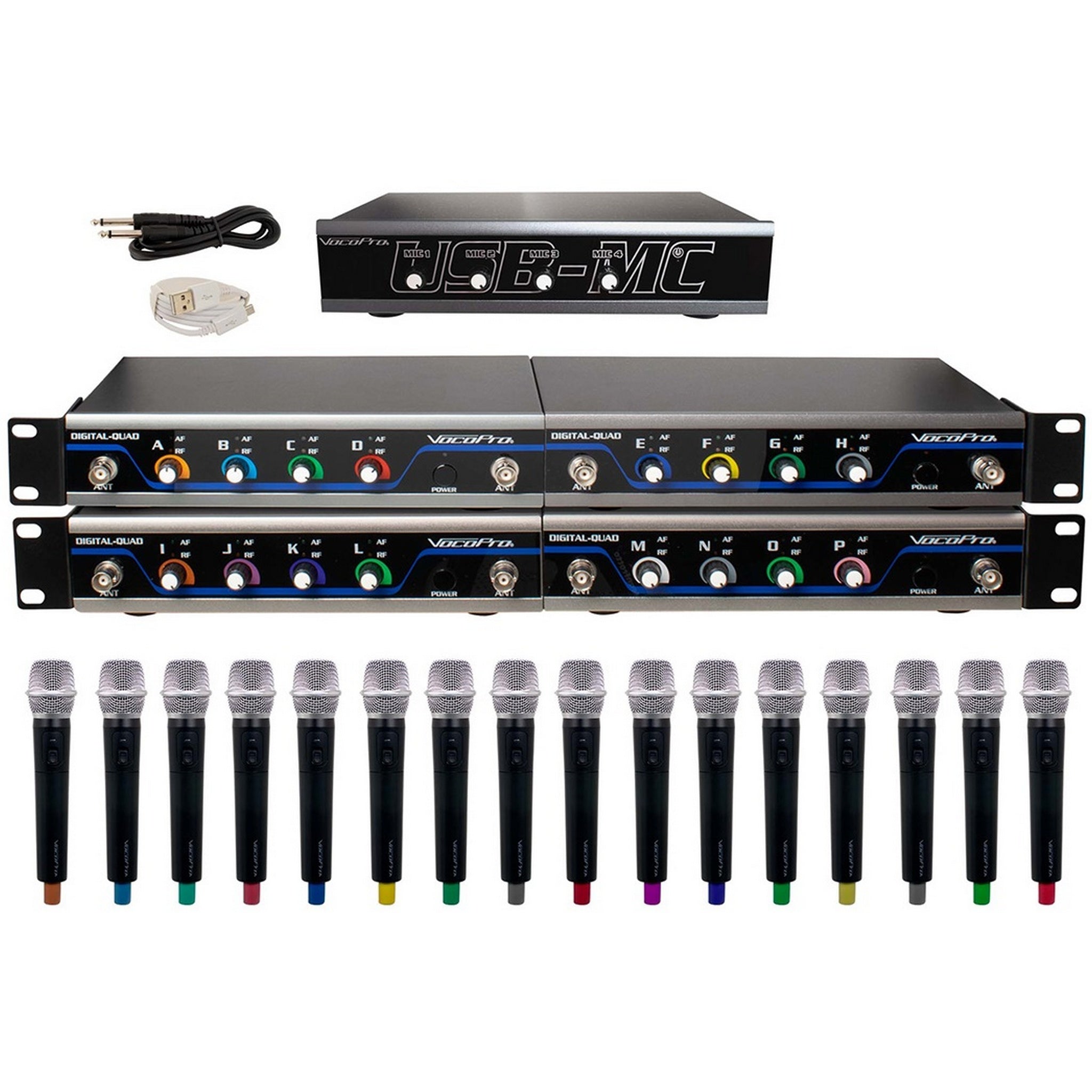 VocoPro USB-Acapella-16 Wireless 16-Channel Microphone and USB Interface System for Effortless Multi-Microphone Recording, Operating in the 902 - 927.2 MHz Frequency Range