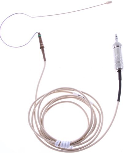 High - Quality Countryman E6 Directional Earset Microphone for General Speaking (E6DW5L2SR) in Light Beige Color with 2mm Duramax Cable for Sennheiser Transmitter