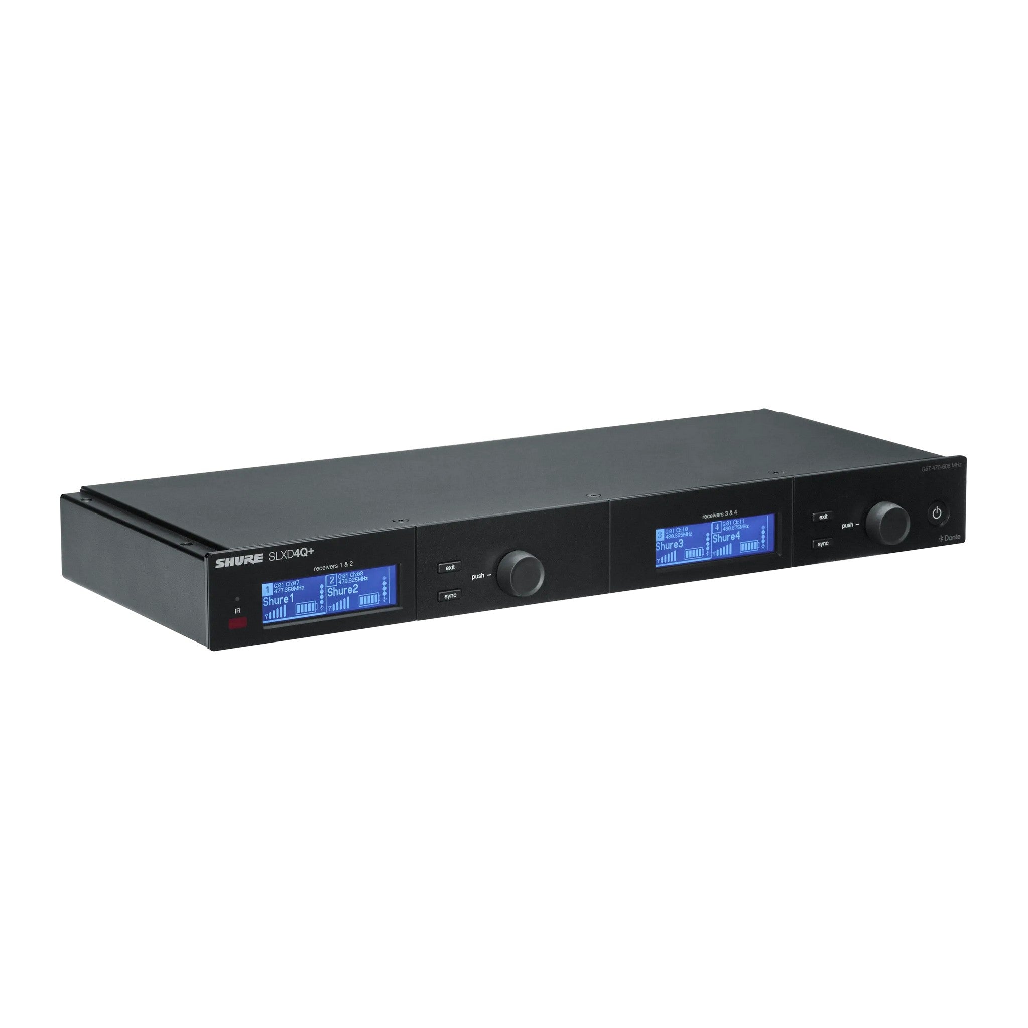 Shure SLXD4Q+ Professional Quad Channel Digital Wireless Receiver for High - Demand Audio Applications