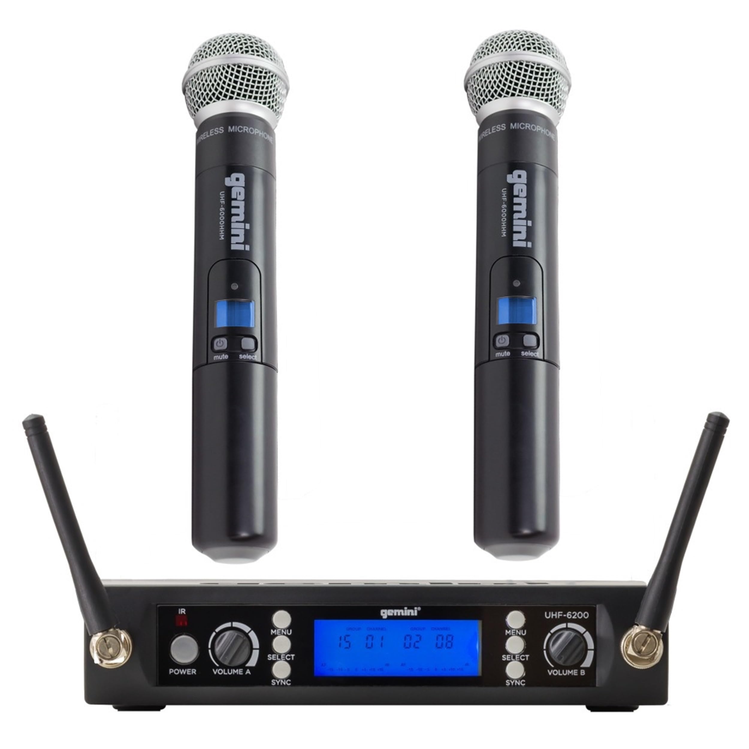 Gemini UHF-6200M R2 Band Professional Handheld Wireless Microphone System for Entertainers