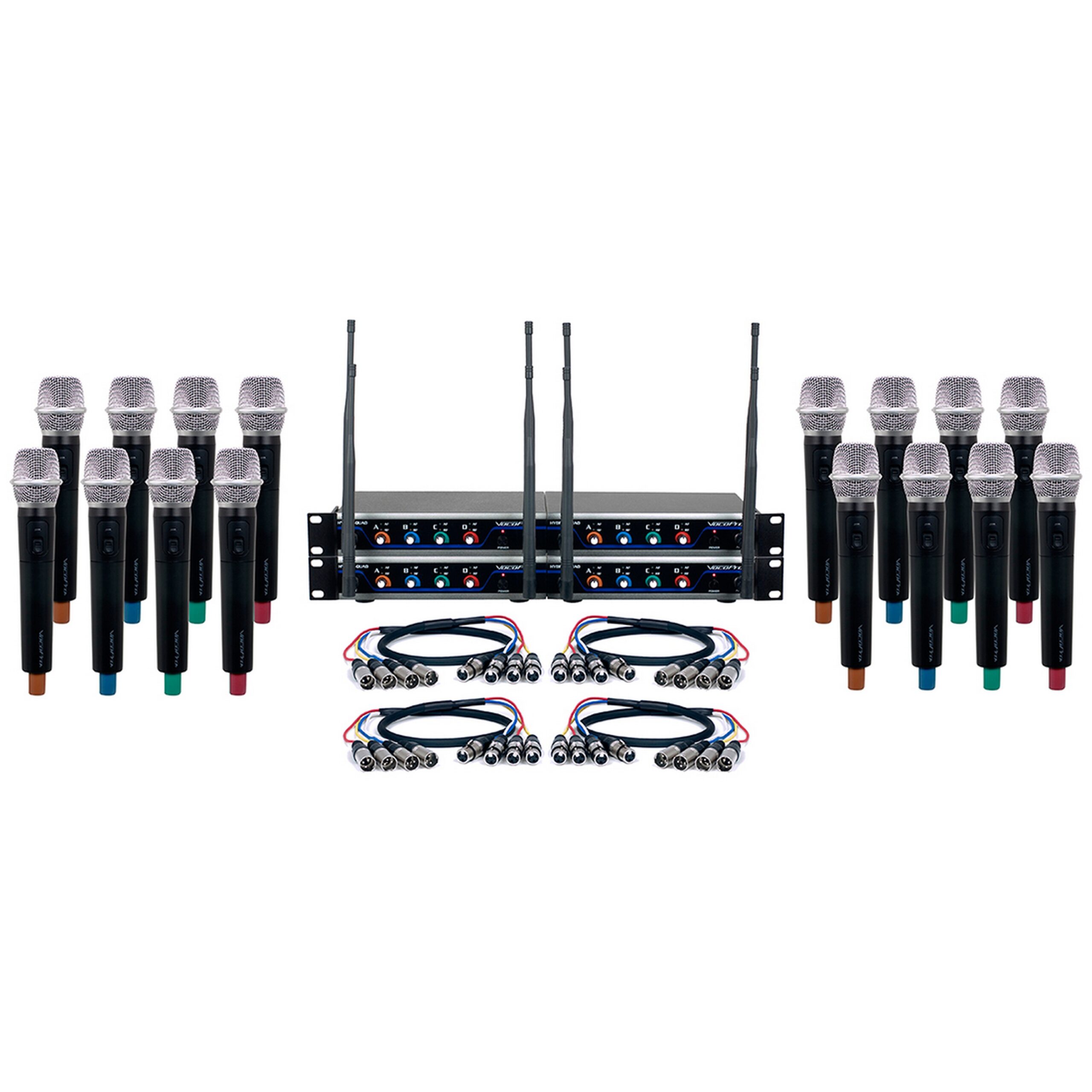 VocoPro Professional 16-Channel UHF Wireless Handheld Microphone System for Digital Acapella Performances