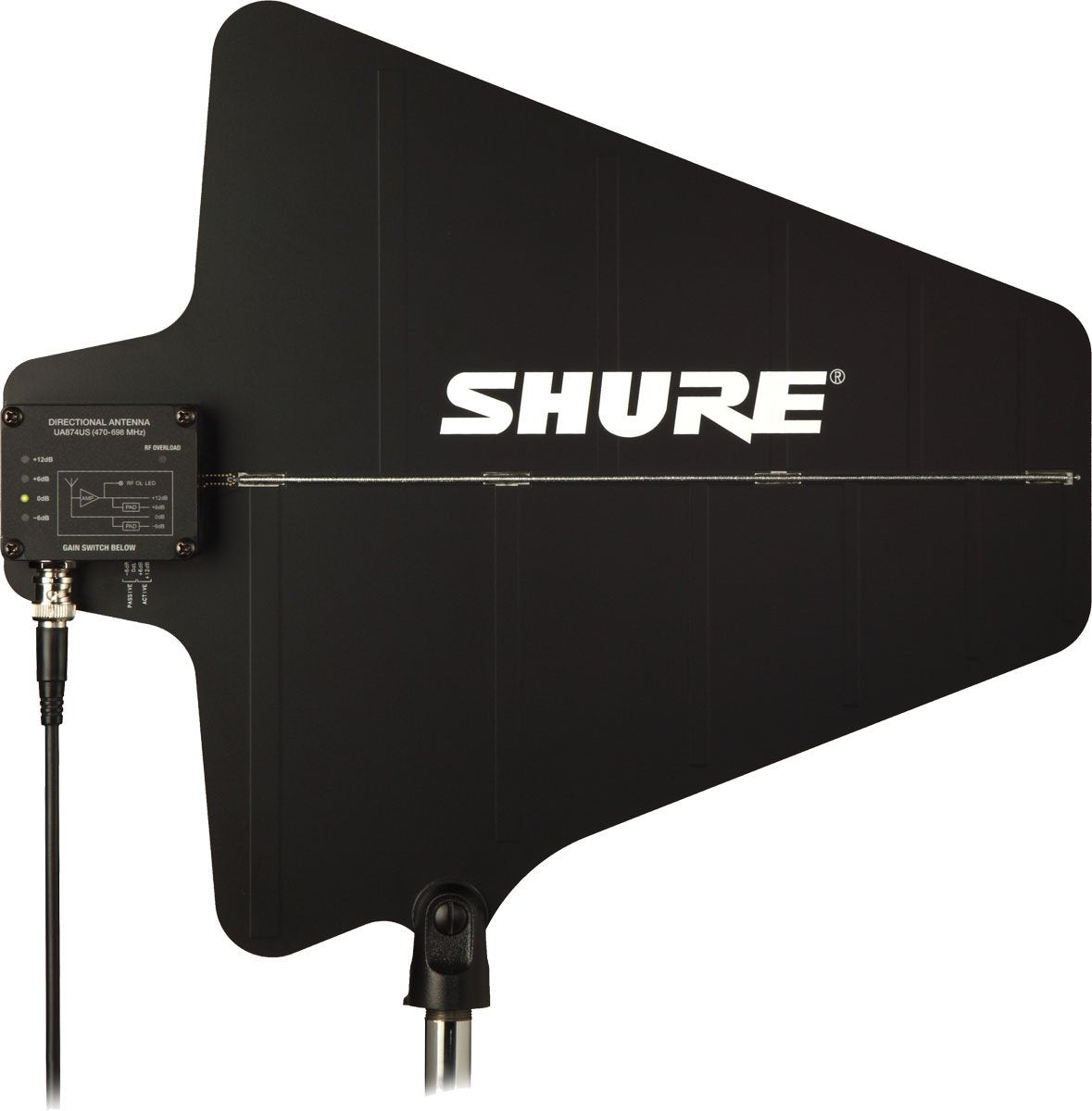 Shure UA874X Active Directional Antenna with Adjustable Gain Switch