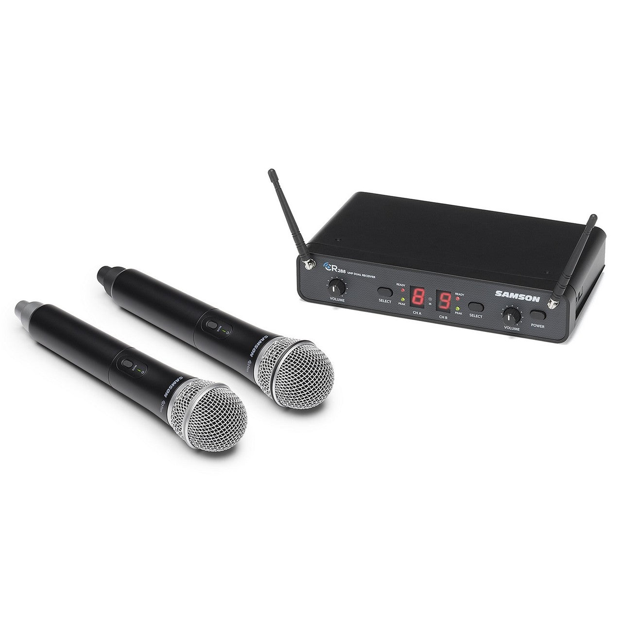 Samson Concert 288 Professional Handheld Dual Channel Wireless Microphone System in H - Band for Various Performances