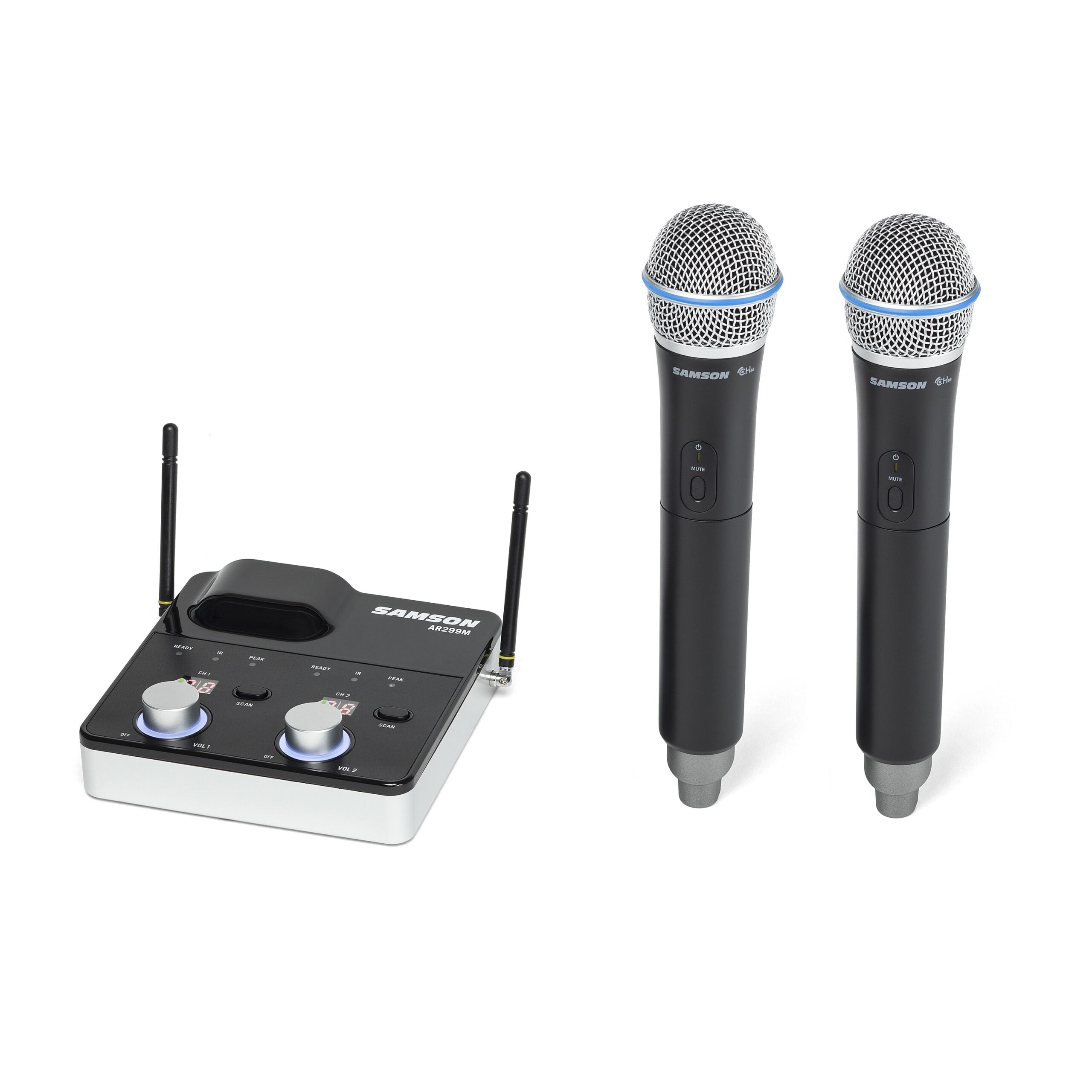Samson Concert 288m Dual-Channel High-Performance Handheld Wireless System with 2 Q8 Mics, D Band 542 - 566 MHz