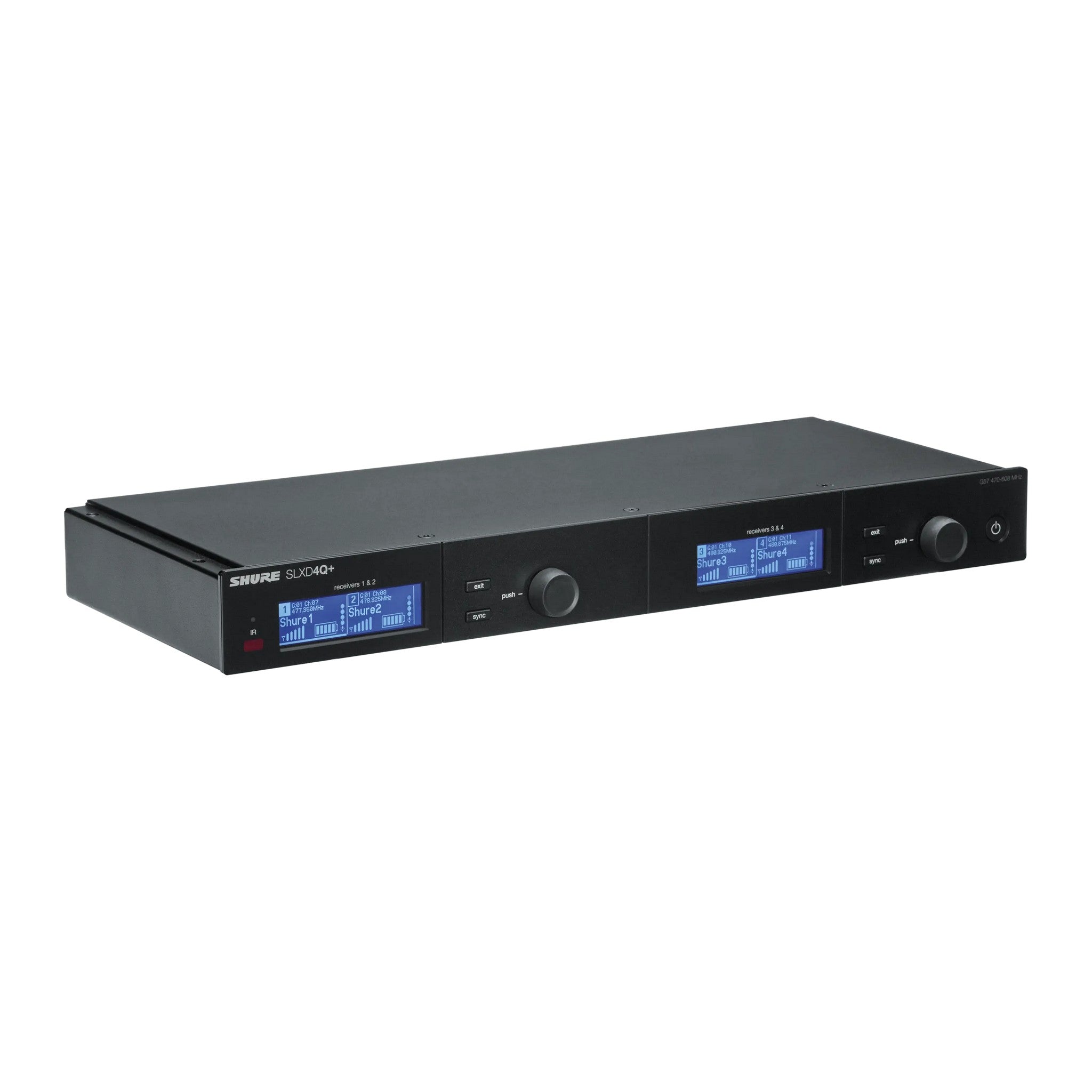 Shure SLXD4Q+ Professional Quad Channel Digital Wireless Receiver for High - Demand Audio Applications