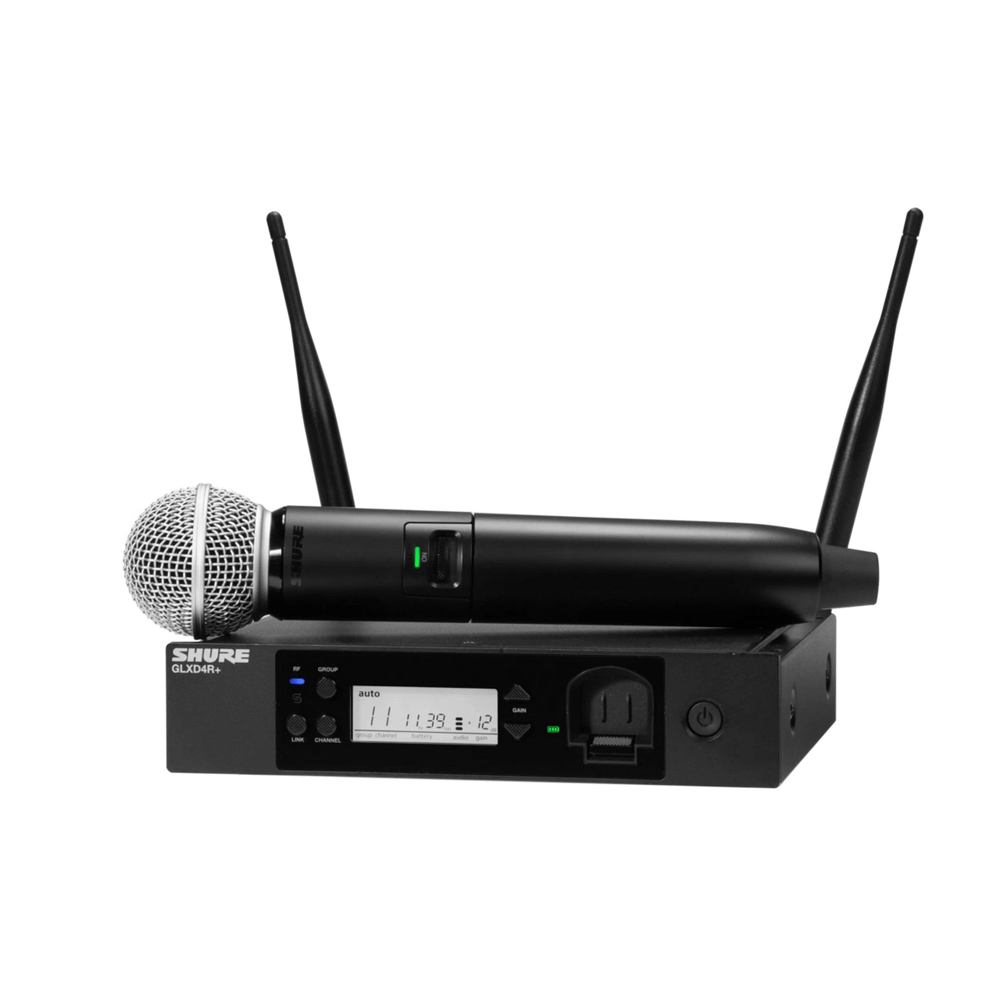 Shure GLXD24R+/SM58 High - Performance Digital Wireless SM58 Microphone Rack System Operating at 2.4 GHz and 5.8 GHz Z3 Bands