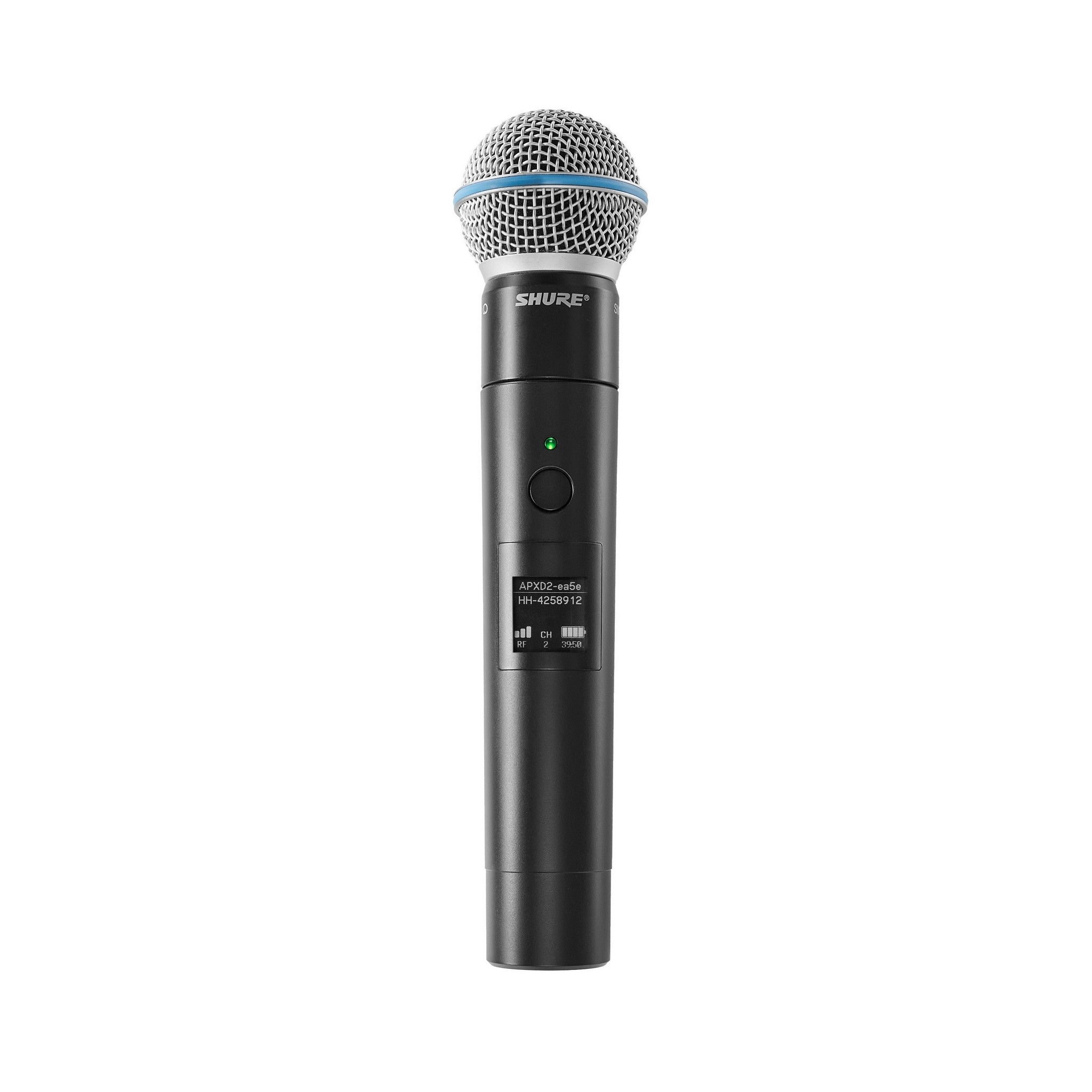 Shure MXW2X/BETA58 Rechargeable Handheld Mic with Beta58 Capsule for MXW neXt 2, 1920 - 1930 MHz