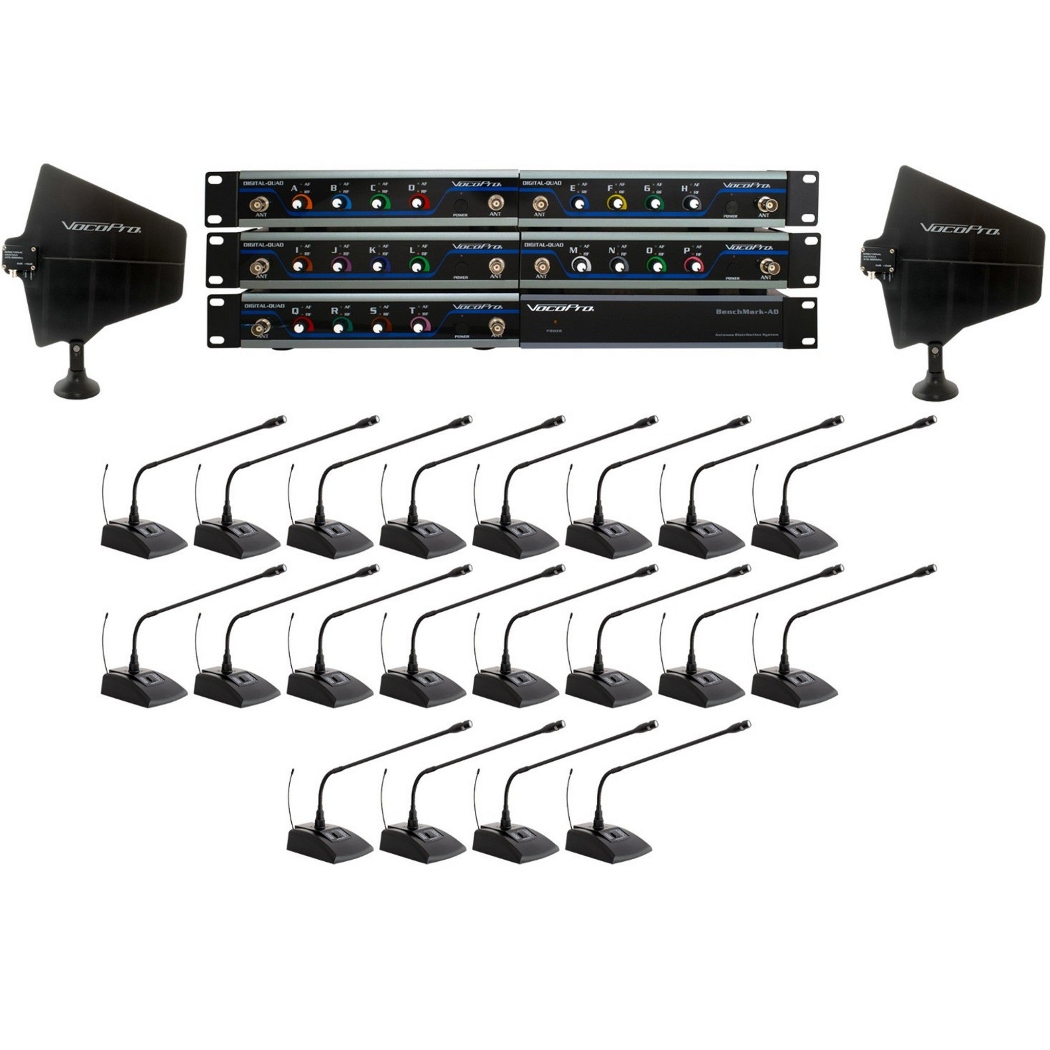 VocoPro Fin-Conference-20 Long-Range Digital Wireless Package for 20-Person Conferences