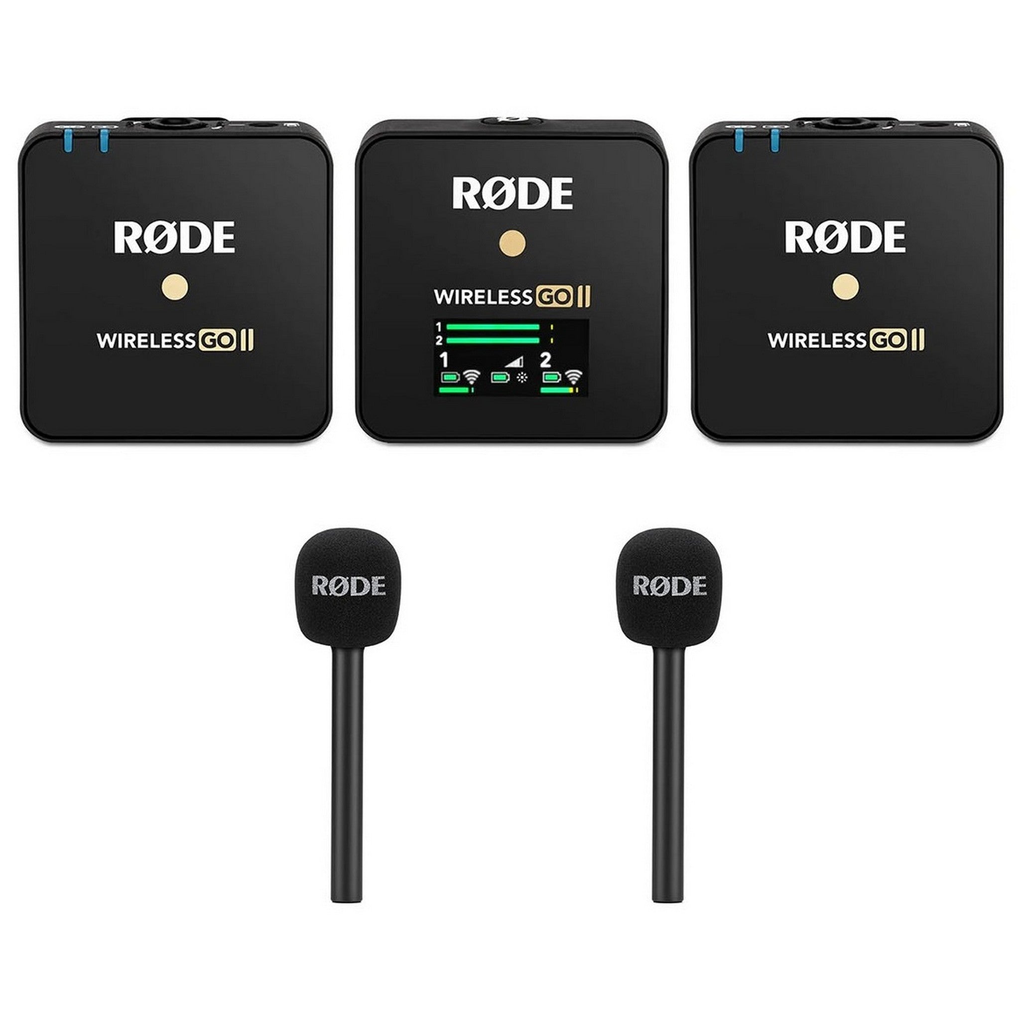 RODE Wireless GO II Professional Wireless Microphone System Bundle with Interview GO Handheld Adaptors for Content Creators