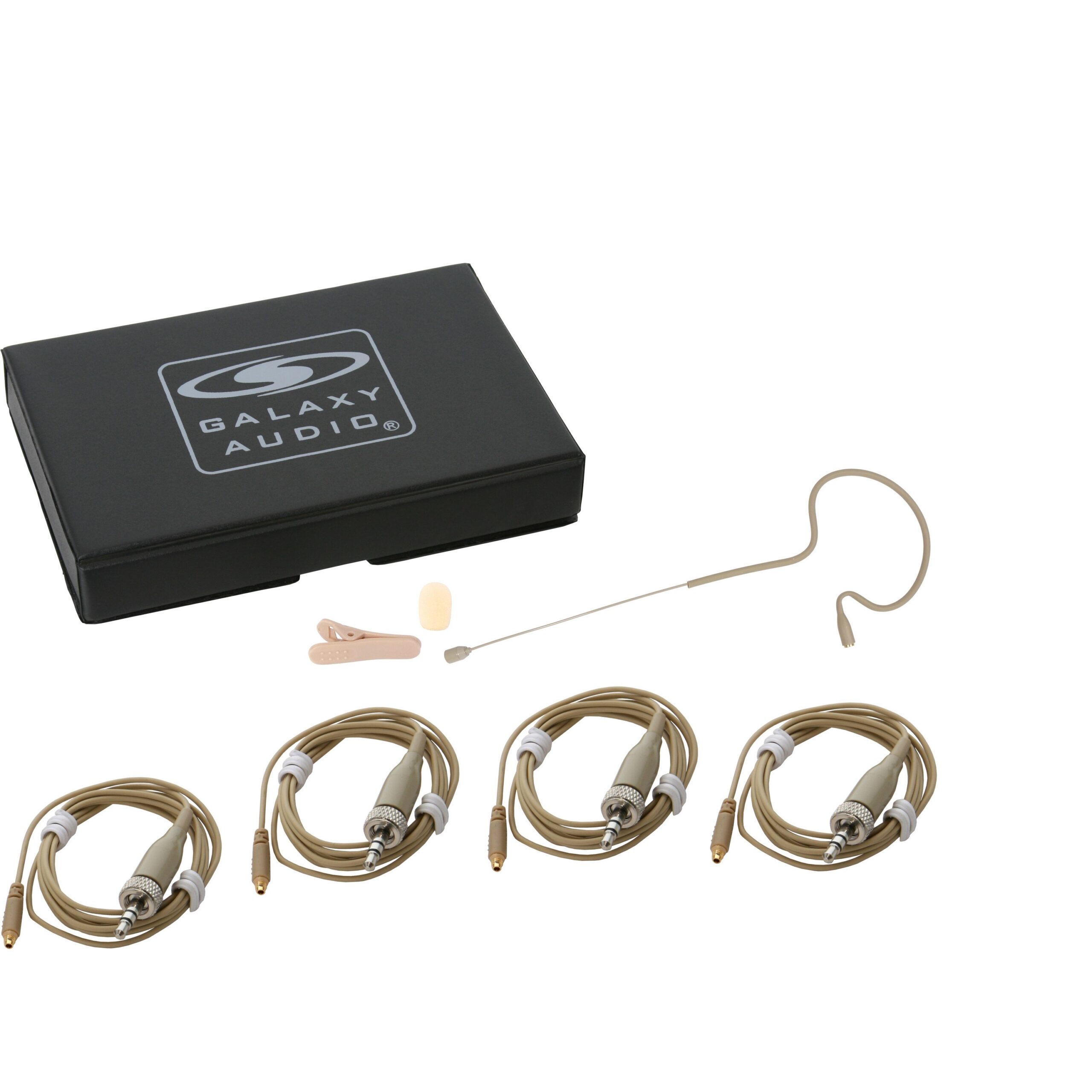 Galaxy Audio ESM4-OBG-4SEN Beige Single Ear Headset Microphone with Sennheiser Compatibility for Economical Use