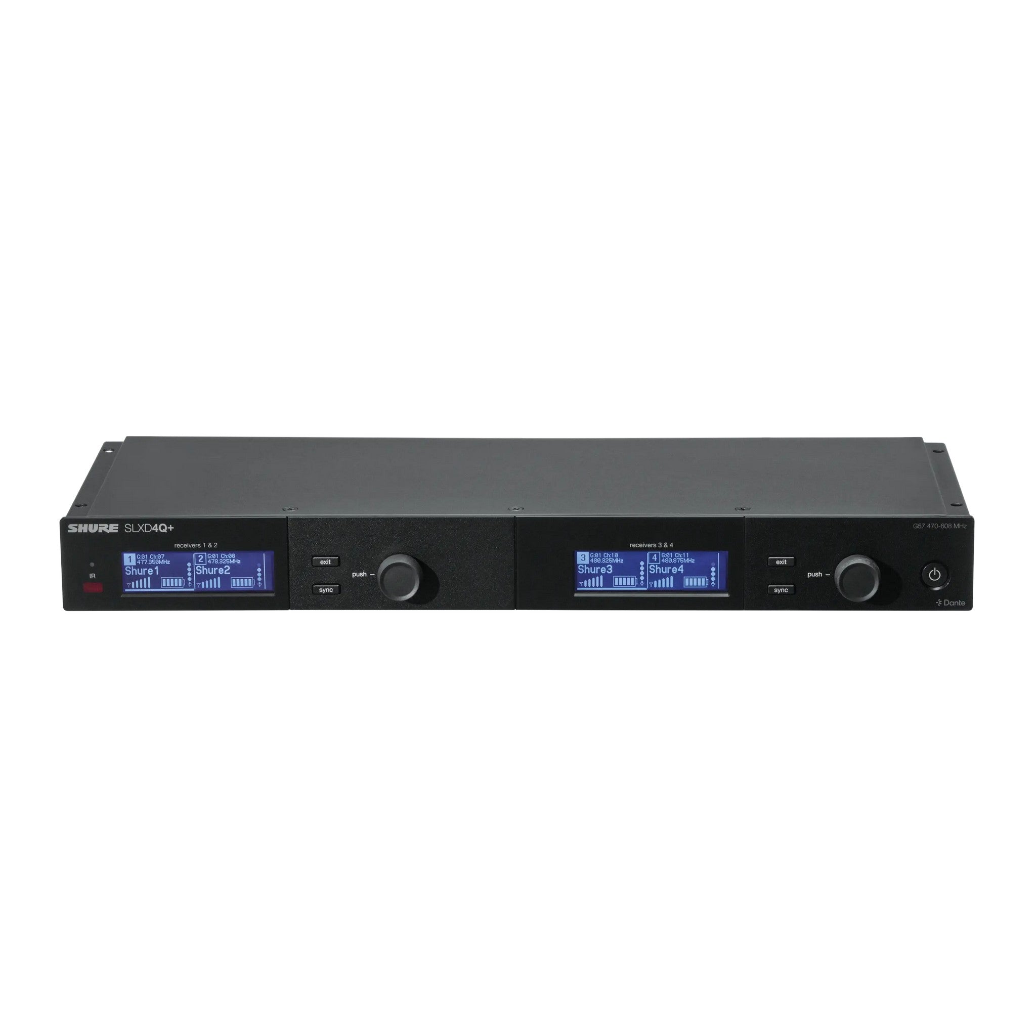 Shure SLXD4Q+ Professional Quad Channel Digital Wireless Receiver for High - Demand Audio Applications