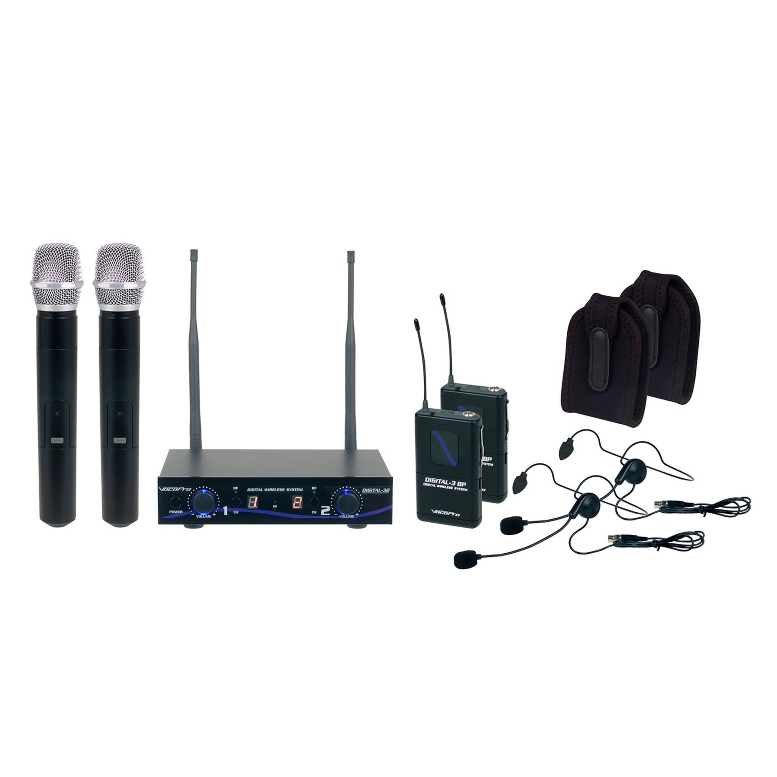 VocoPro DIGITAL32-ULTRA Dual-Channel Digital Wireless System for Handheld, Headset & Instruments