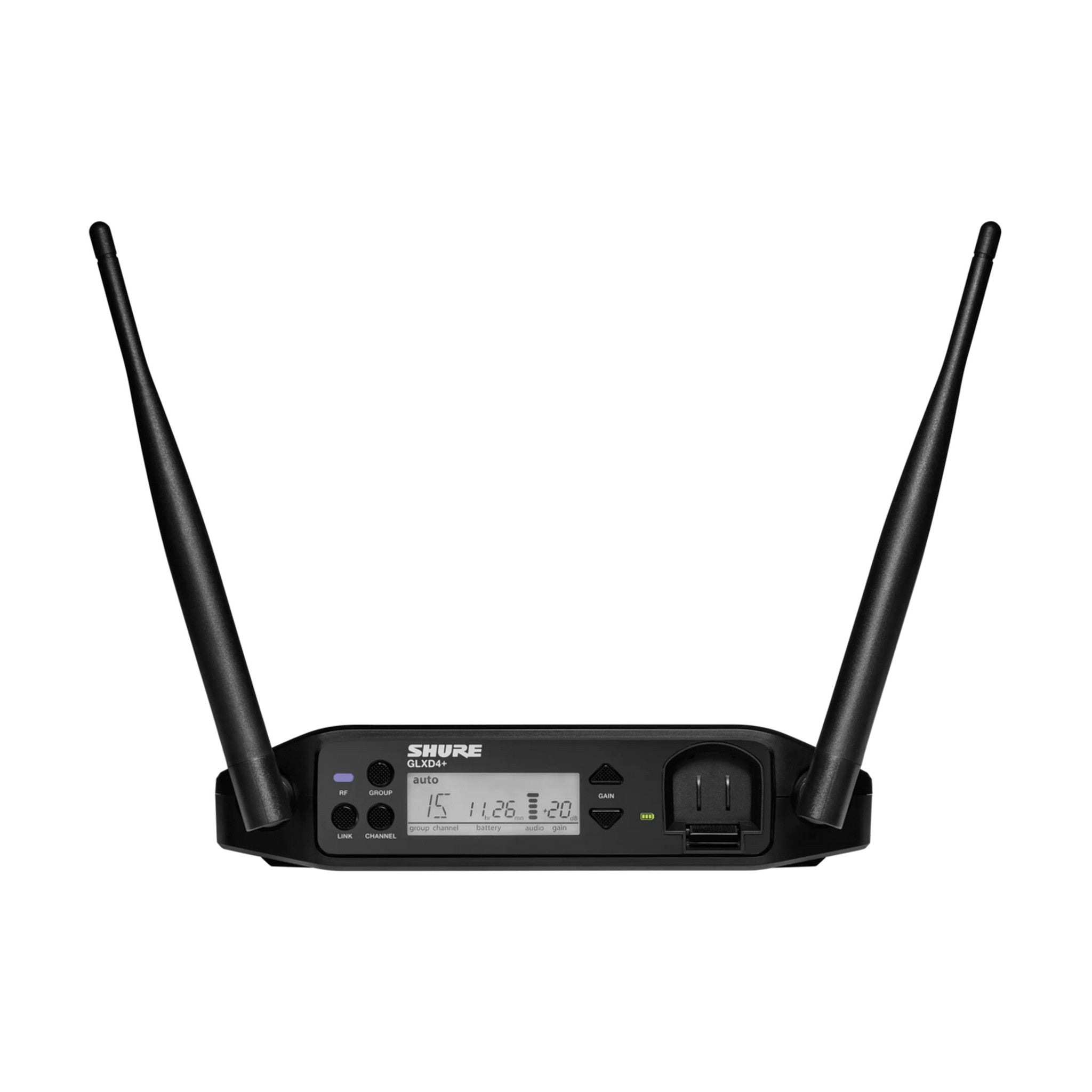 Shure GLXD4+ Professional Digital Wireless Dual Band 2.4 & 5.8 GHz Tabletop Receiver