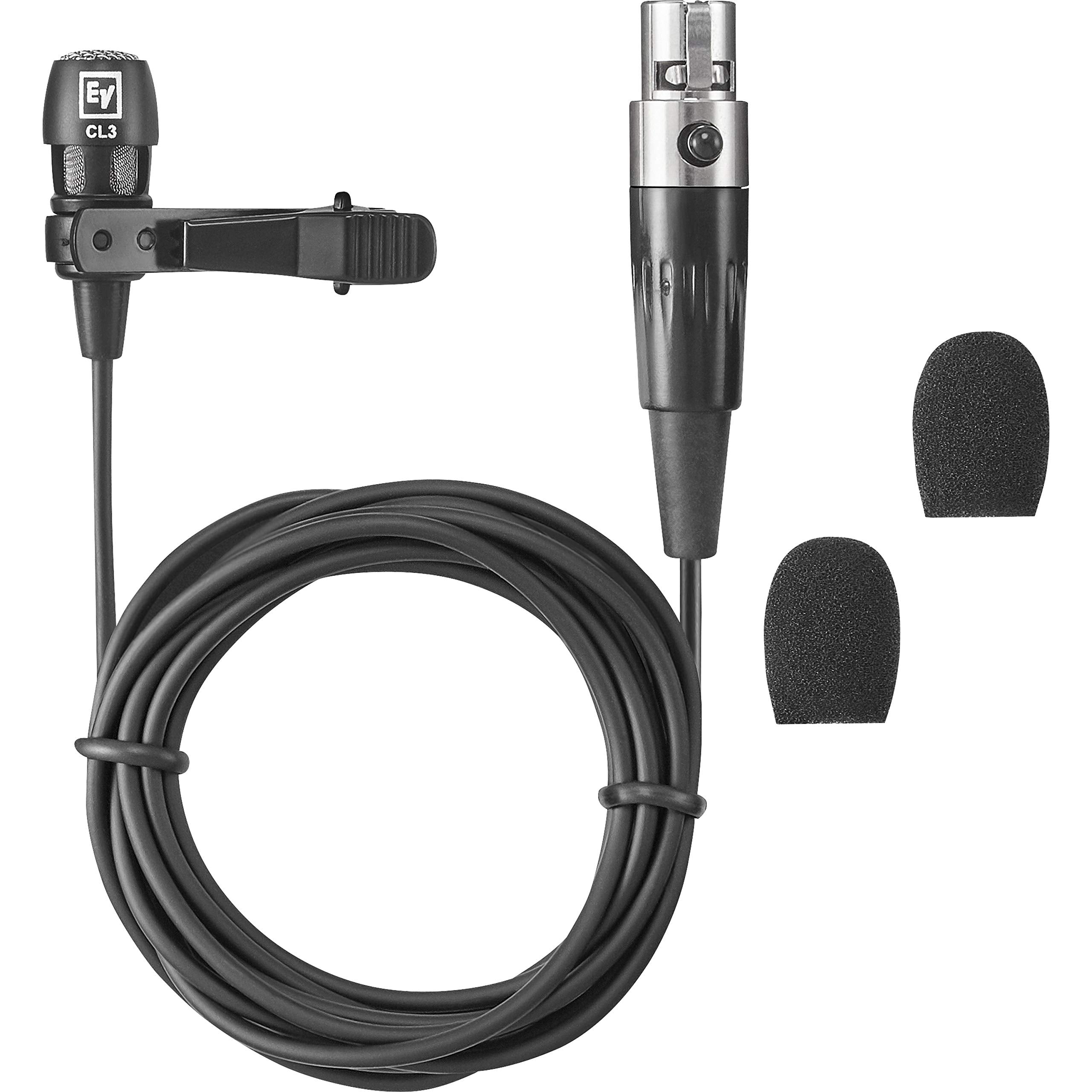 Electro-Voice TA4F-equipped Cardioid Lavalier Microphone RE3-ACC-CL3 for Presentations