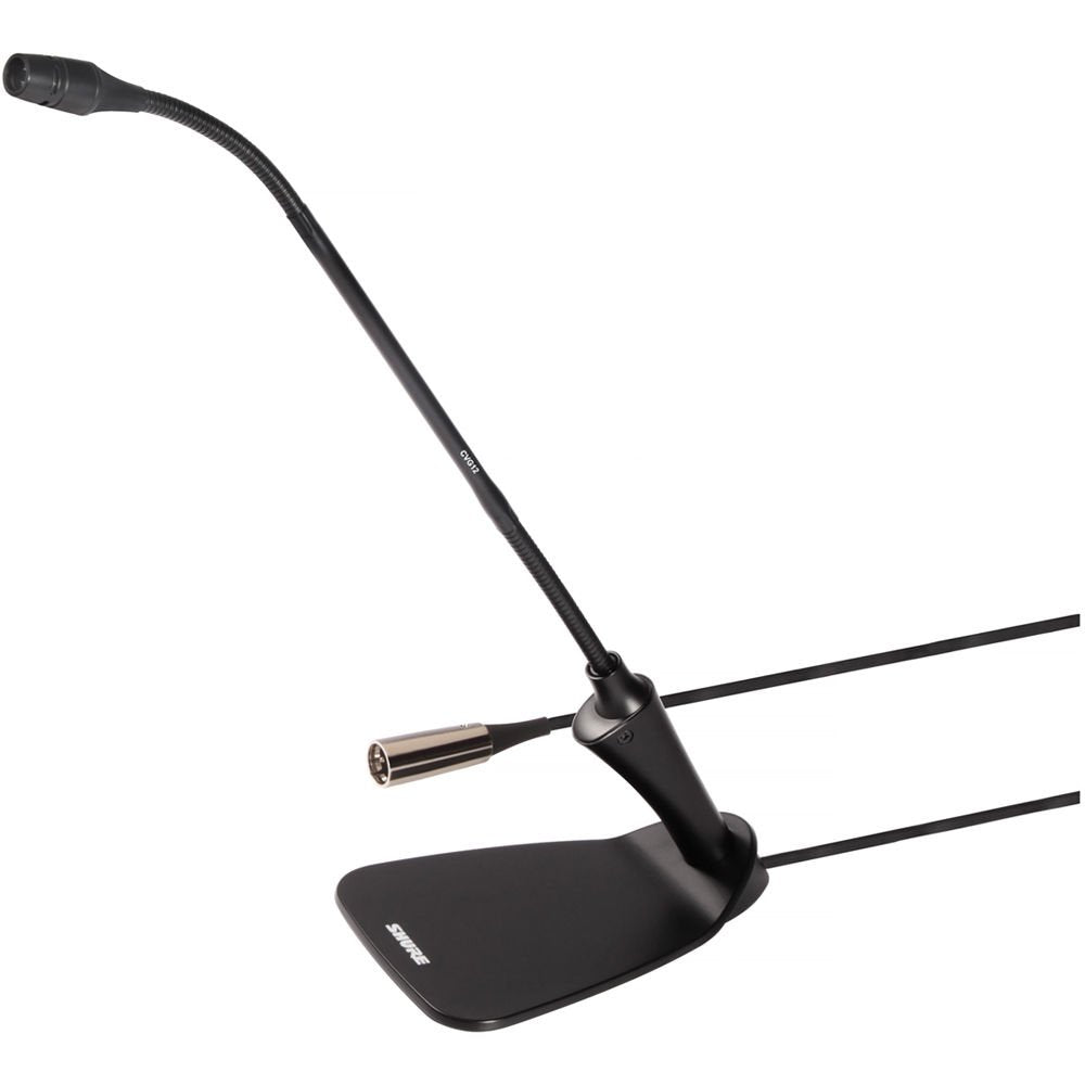 Shure 12-Inch Cardioid Gooseneck Condenser Microphone CVG12D-B/C with Desktop Base & Inline Preamplifier