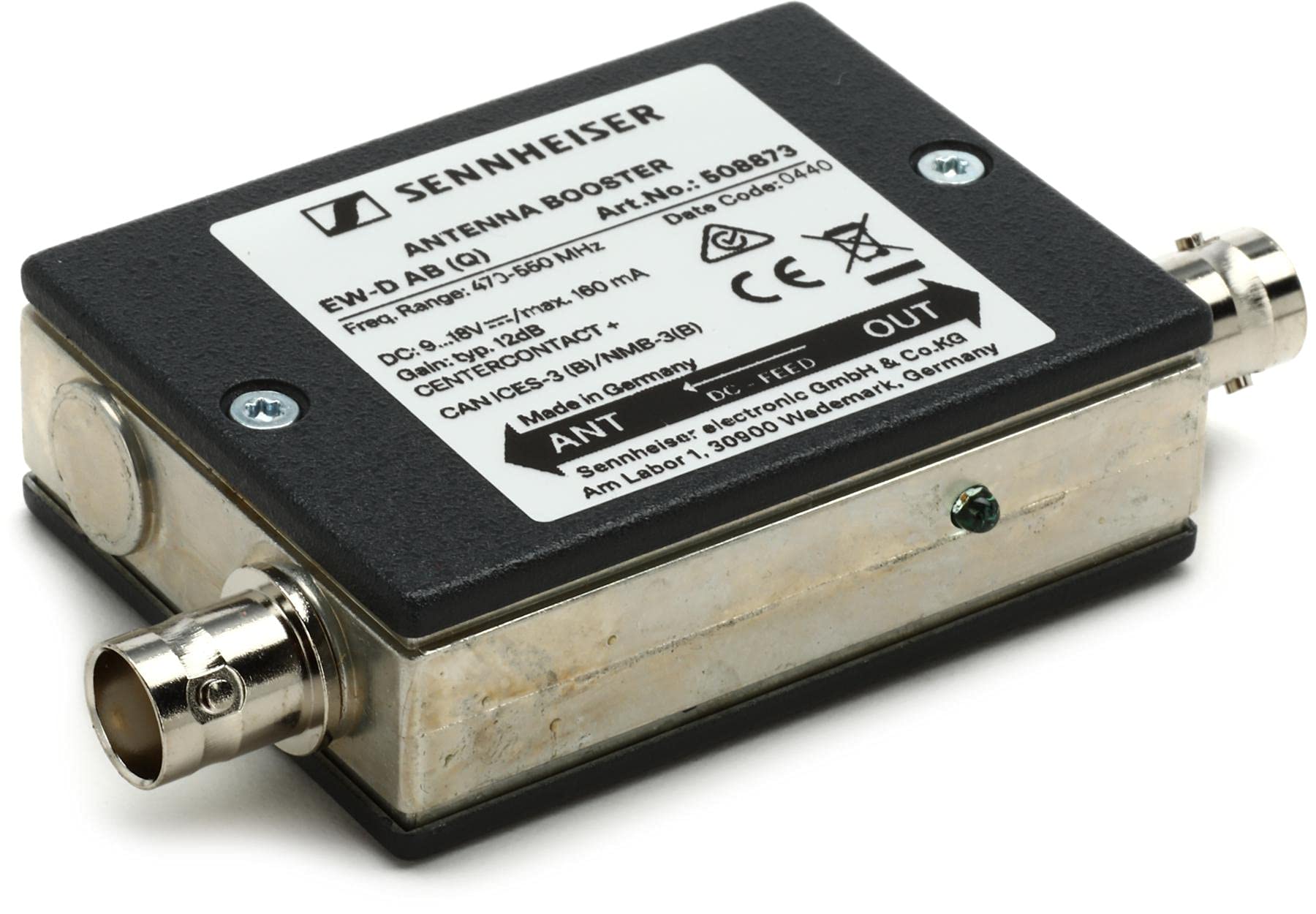 Sennheiser EW-D AB Q UHF Antenna Booster for Enhanced Wireless Performance in Evolution Wireless Digital System, Operating at 470 - 550 MHz