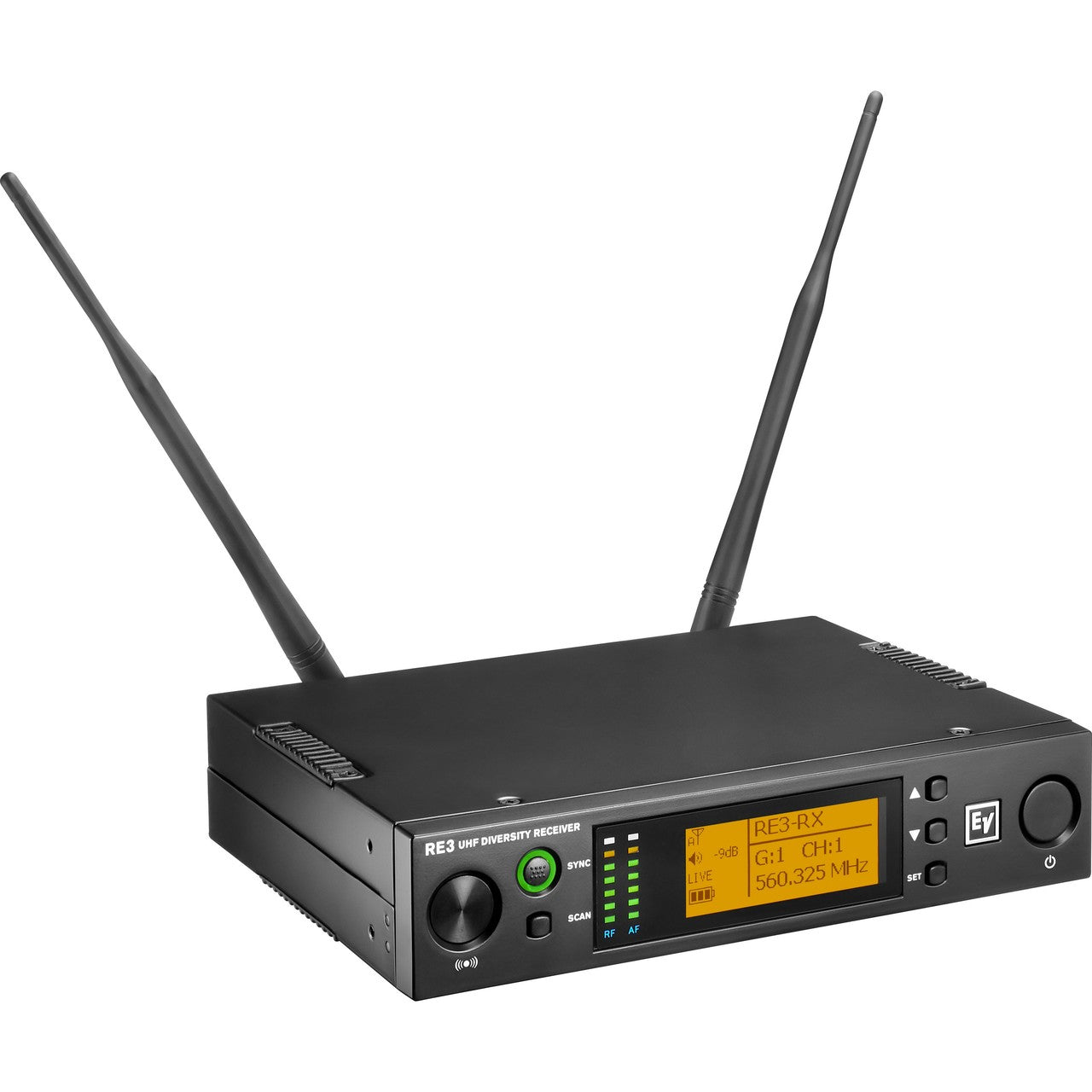 Electro-Voice RE3-RX 5H Half Rack Space UHF Wireless Receiver, 560 - 596MHz