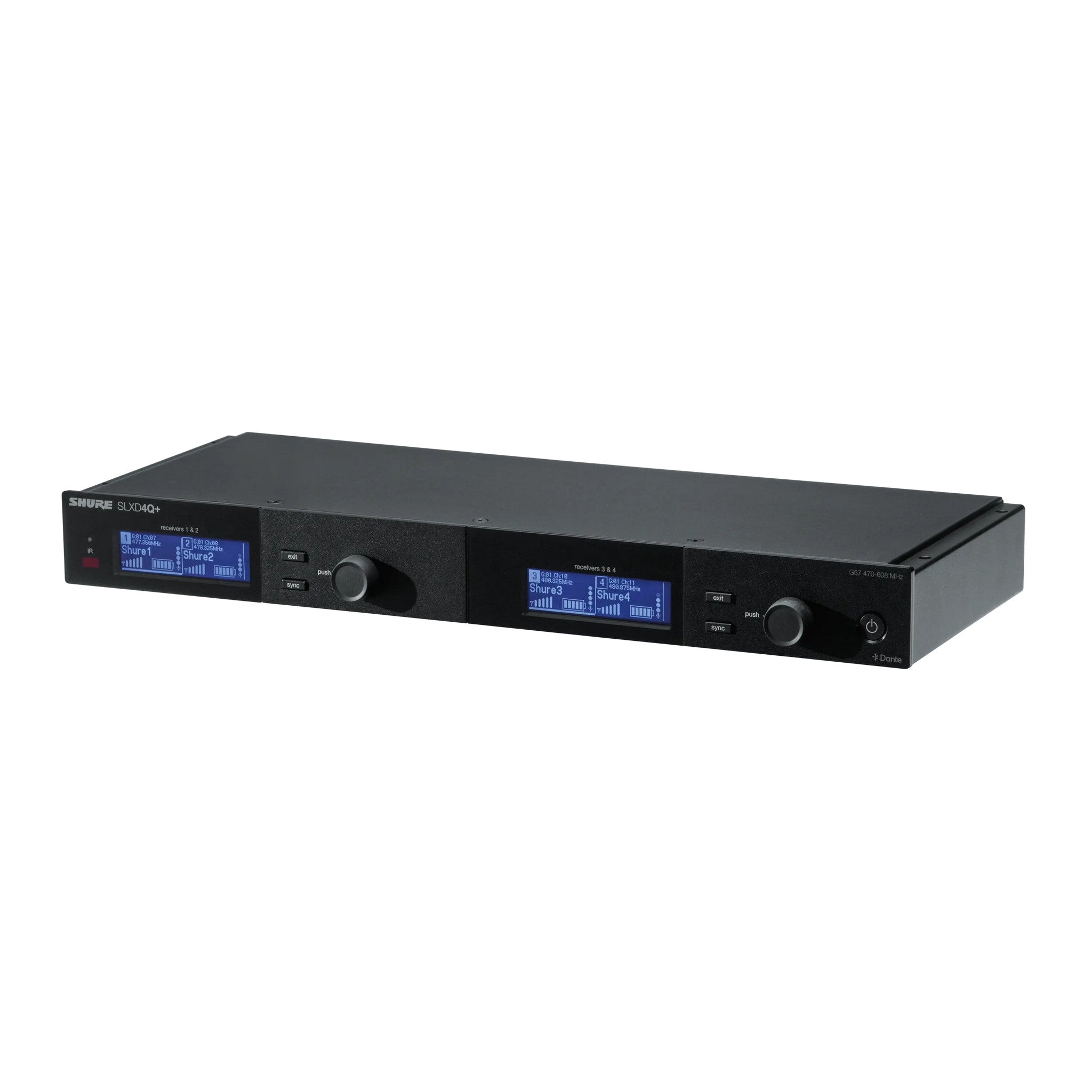 Shure SLXD4Q+ Professional Quad Channel Digital Wireless Receiver for High - Demand Audio Applications