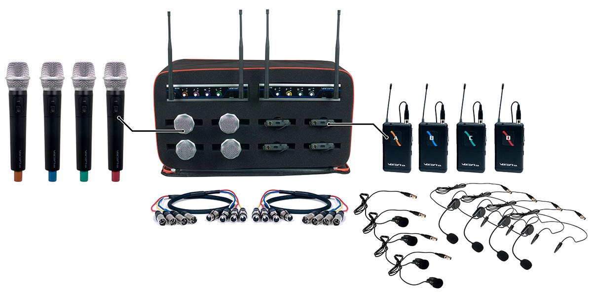 VocoPro 8-Channel High-Performance Wireless Handheld/Headset/Lapel Mic System