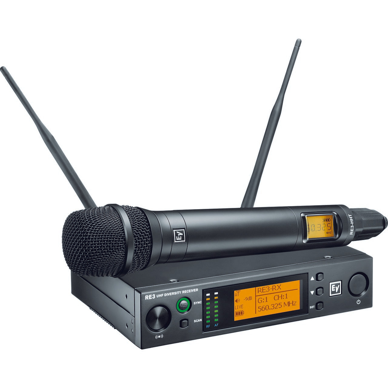 Electro-Voice Professional Wireless Handheld Audio System - RE3-RE420 with RE420 Condenser Cardioid Microphone Head, Operating in 5L 488 - 524MHz Frequency Range