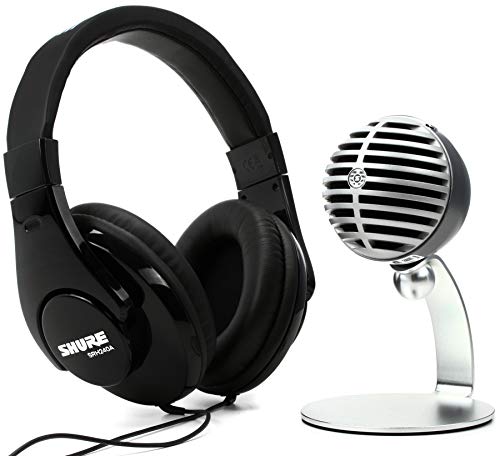 Shure MV5/A-240 Bundle Professional Mobile Audio Recording Kit with MV5/A Microphone and SRH240A Monitoring Headphones