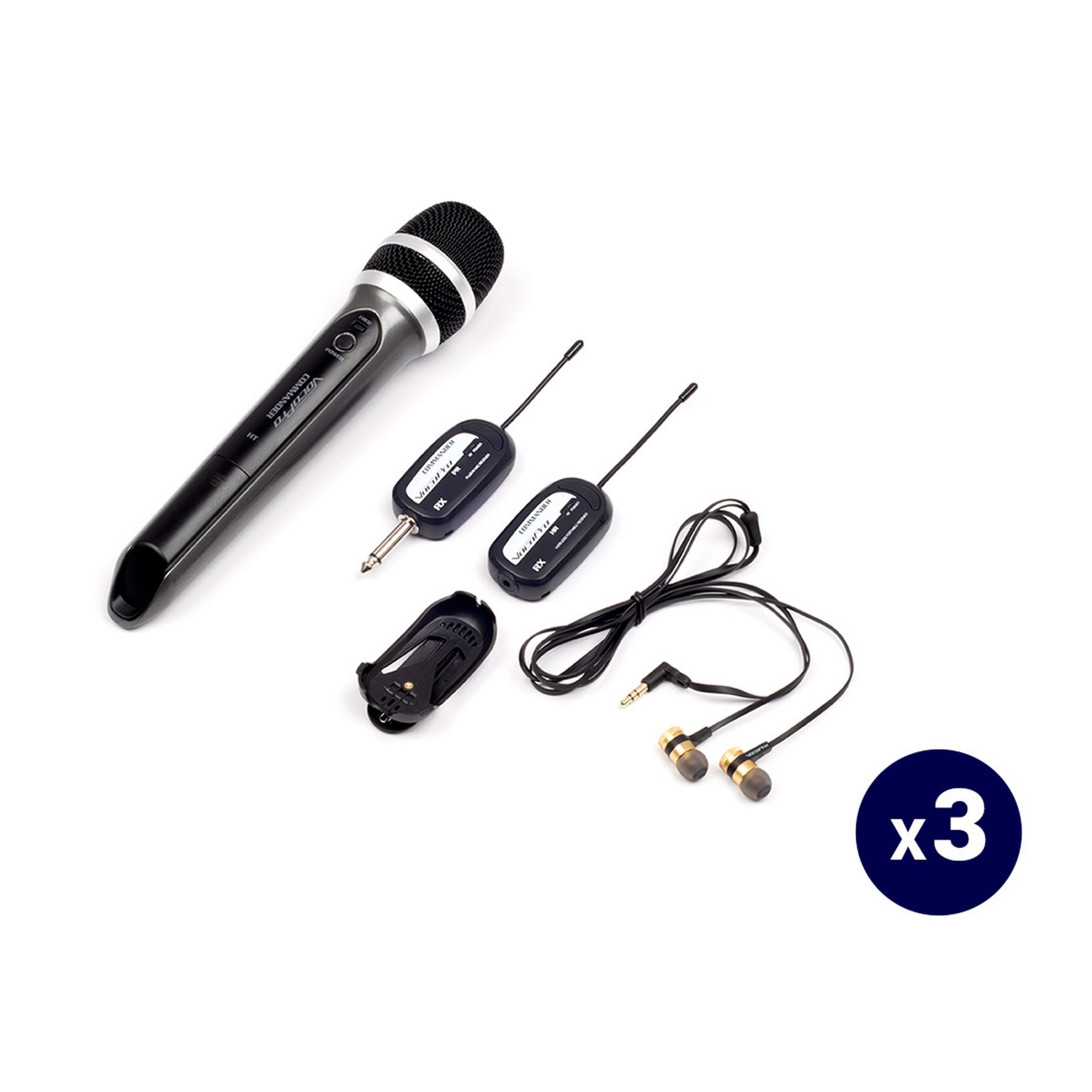 VocoPro All - in - One Trio Wireless Microphone and In - Ear Receiver System
