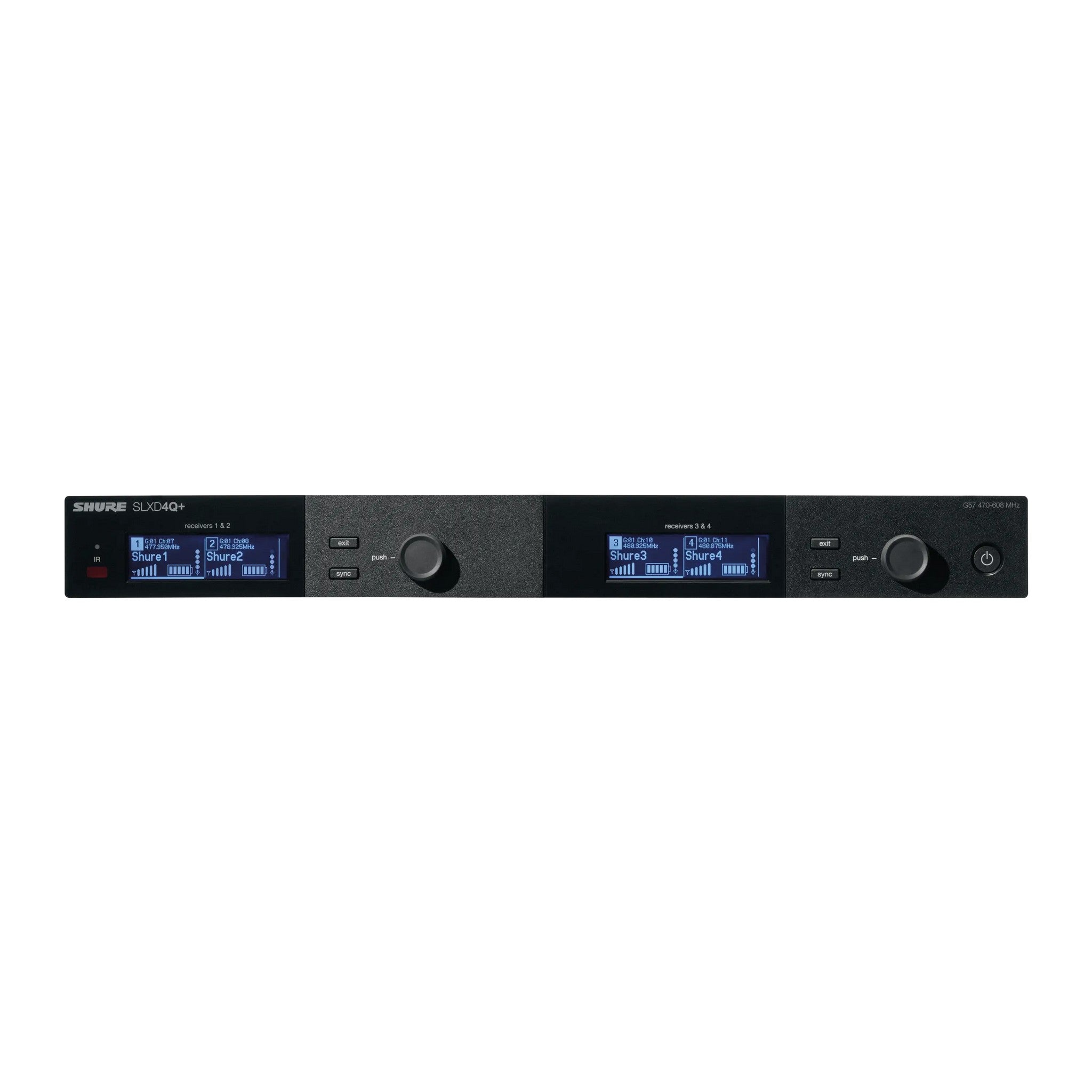 Shure SLXD4Q+ Professional Quad Channel Digital Wireless Receiver for High - Demand Audio Applications