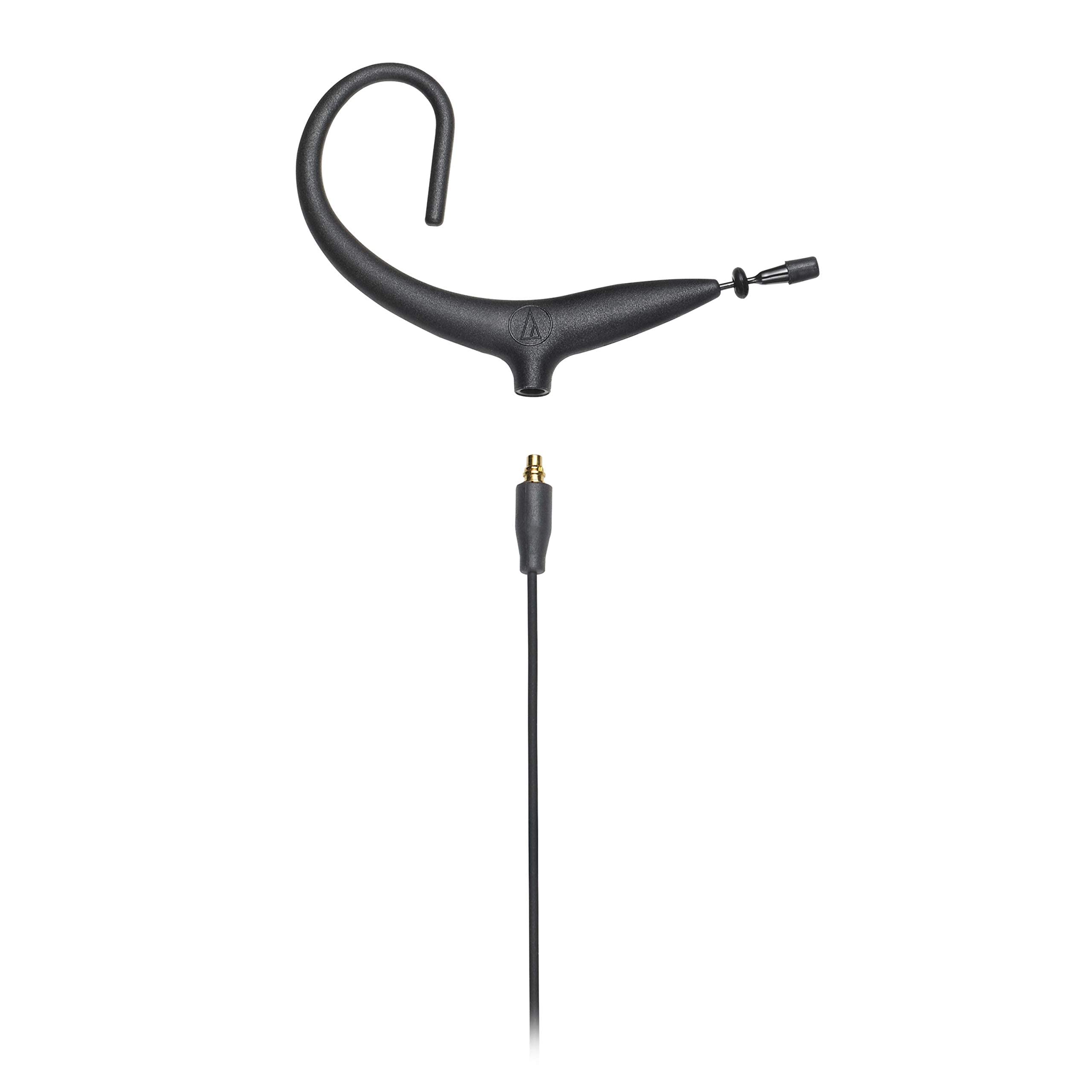 Audio-Technica BP893xCT4 Omnidirectional Condenser Earset Microphone with Detachable Cable and TA4F Connector in Sleek Black Color