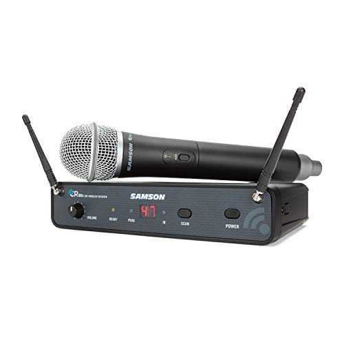 Samson Professional Concert 88x UHF Wireless Handheld Sound System Equipped with Q7 Handheld Dynamic Microphone, Operating in the K 470 - 494 MHz Frequency Range