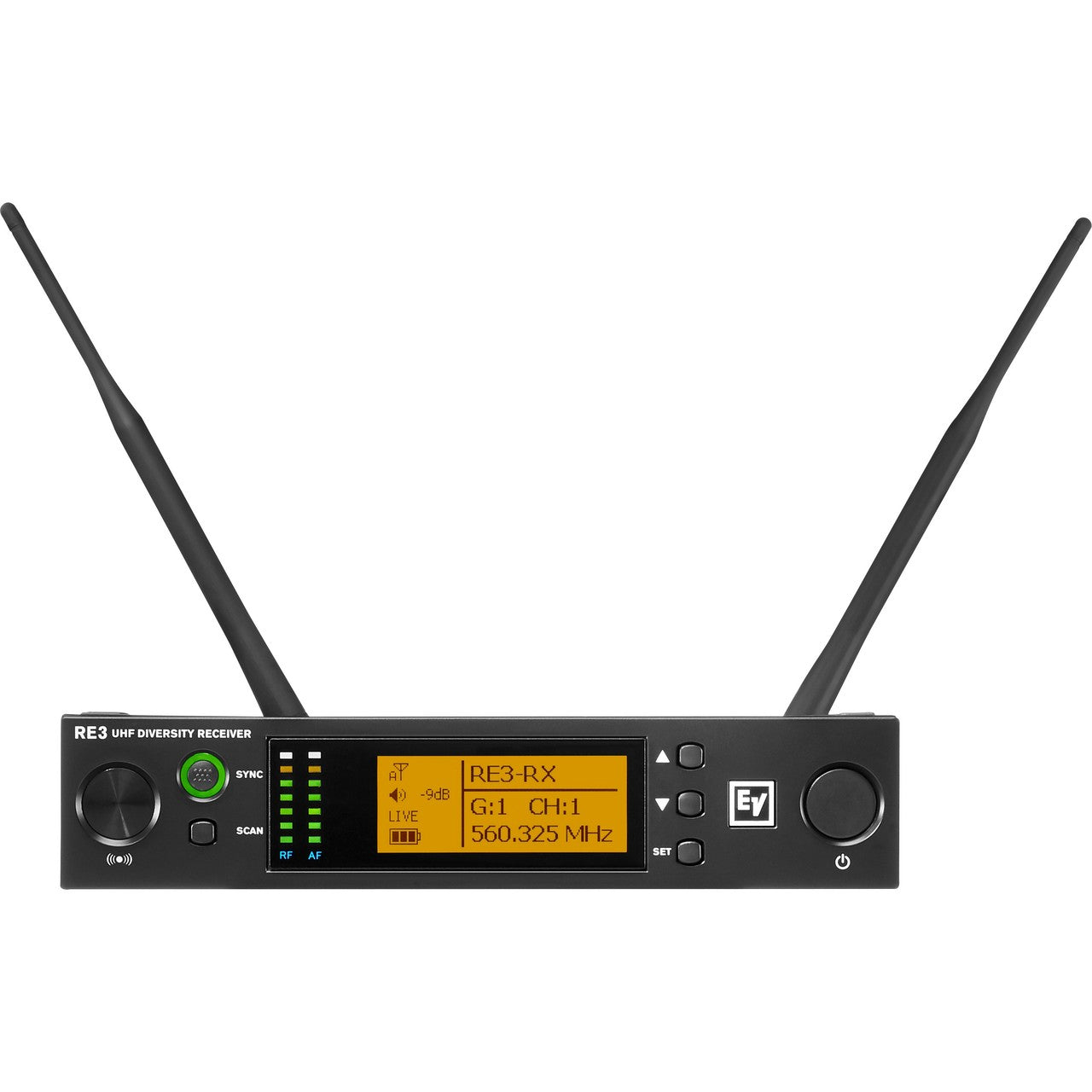 Electro-Voice RE3-RX 5H Half Rack Space UHF Wireless Receiver, 560 - 596MHz