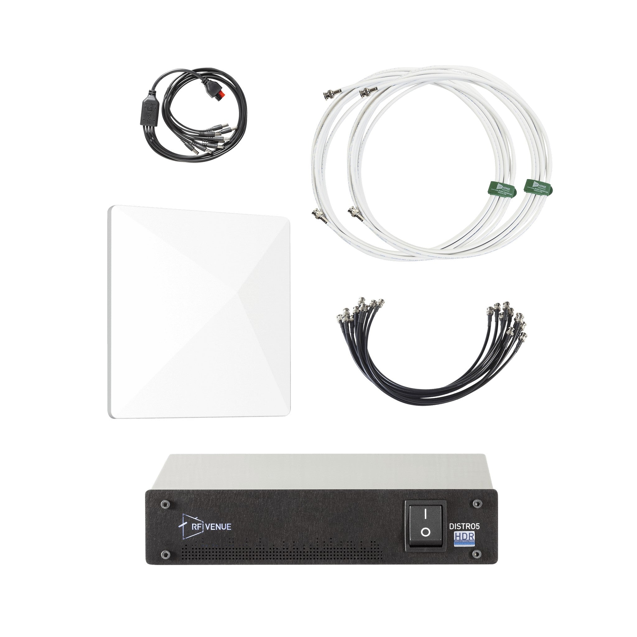RF Venue DISTRO5HDR Bundle with D-ARC Antenna and High - Quality Cables