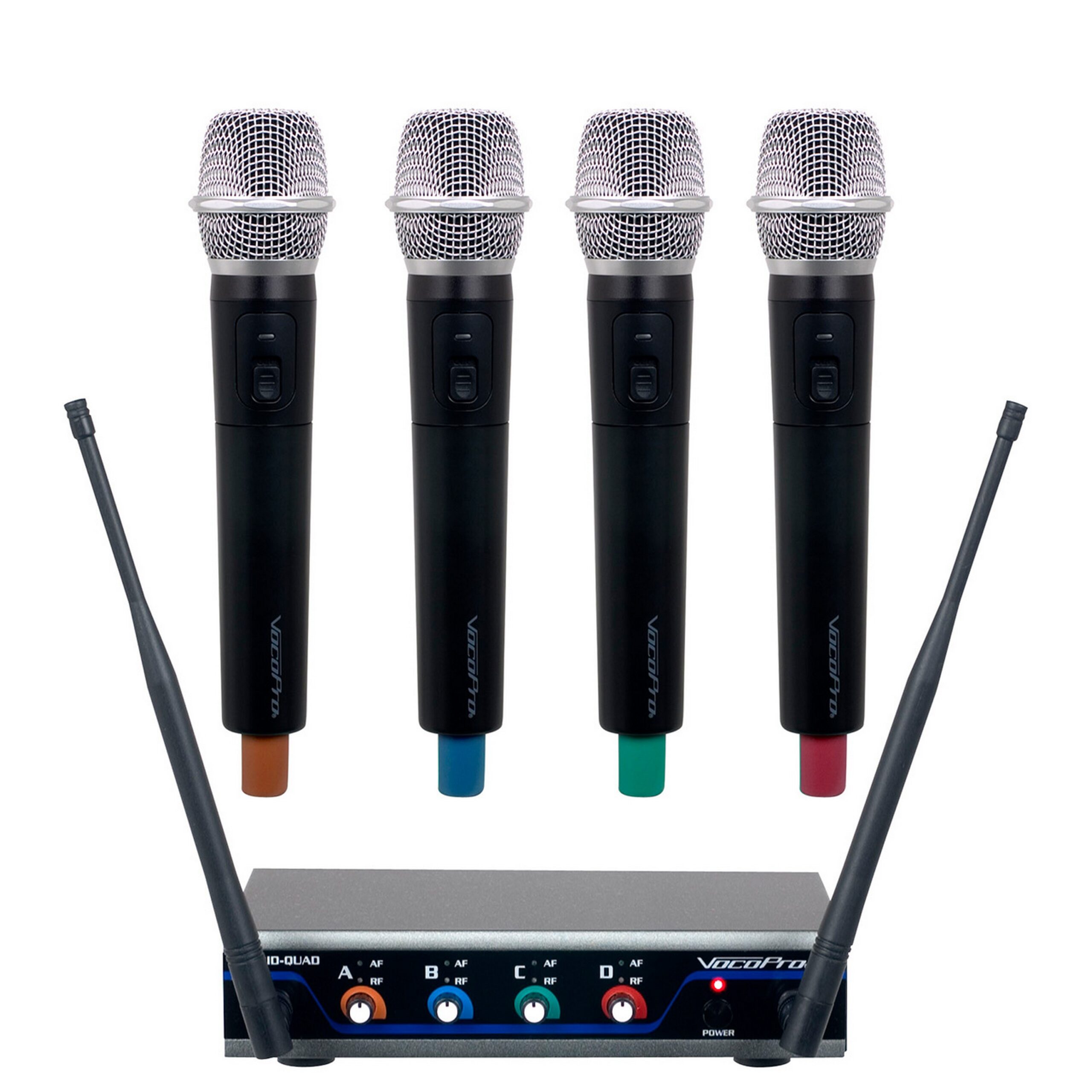 VocoPro High - Quality 4 - Channel UHF Wireless Handheld Microphone System with Frequency H3 for Professional Use