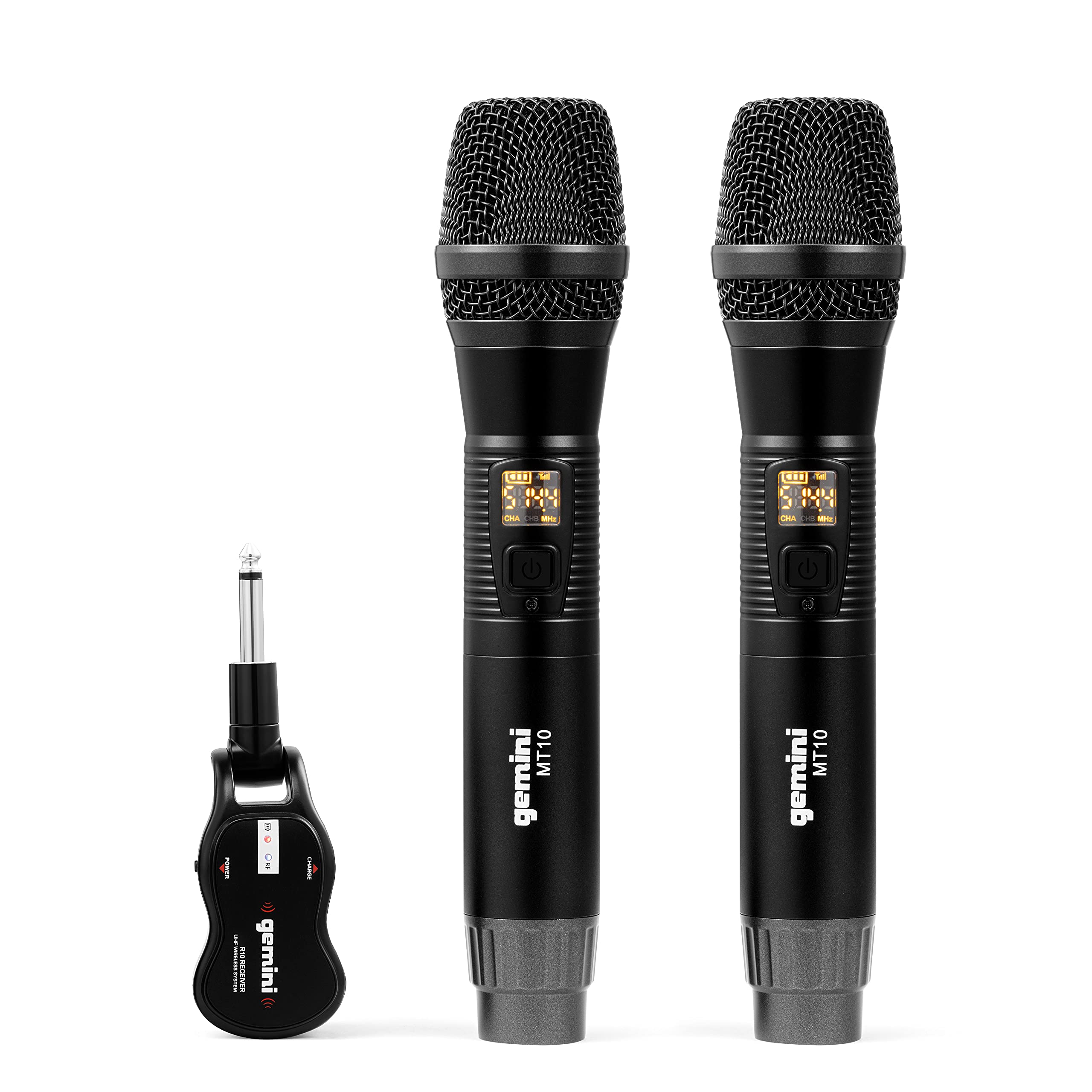 Gemini GMU - M200 UHF Dual Wireless Handheld Mic System with Rechargeable Batteries