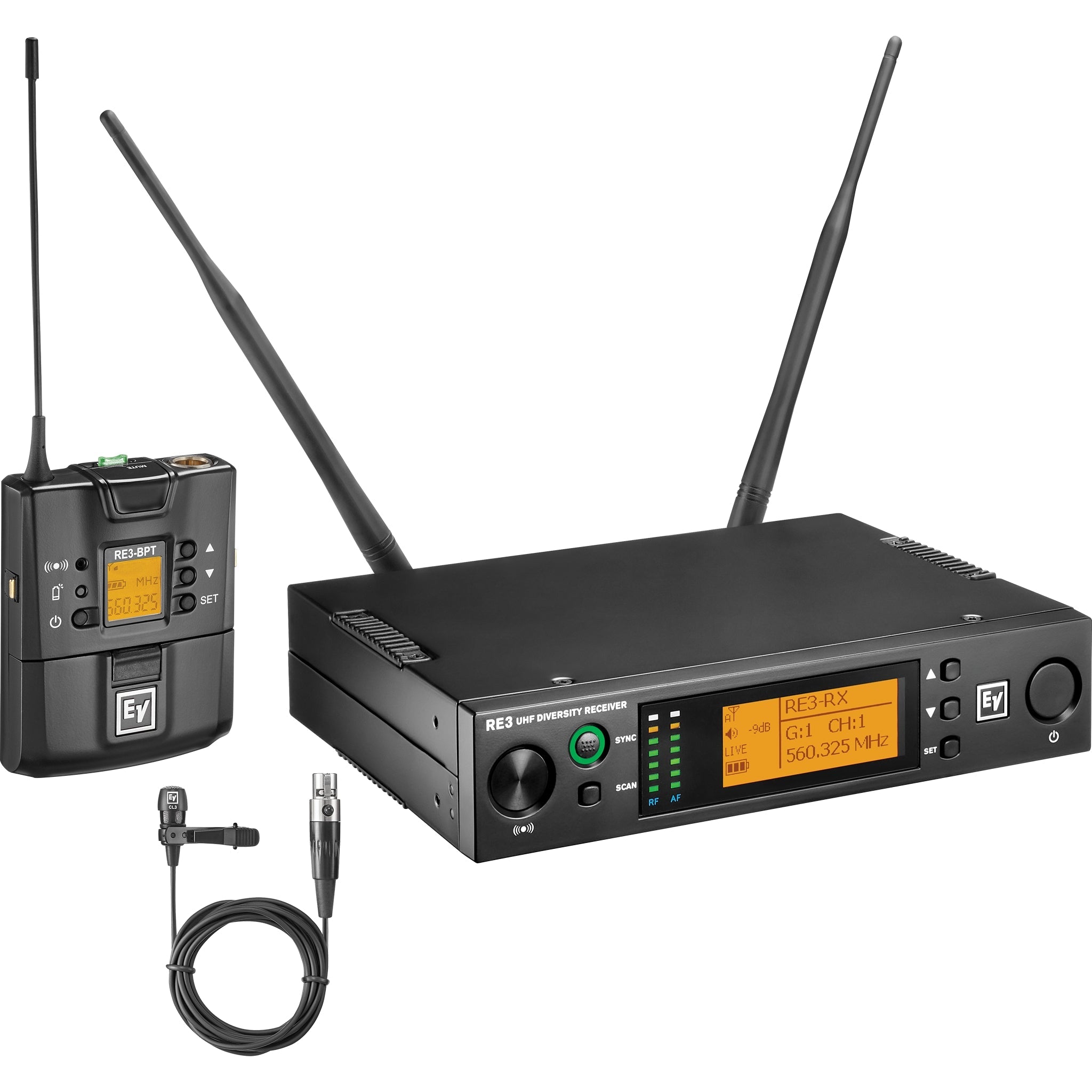 Electro-Voice RE3-BPKRSB 5H Wireless Bodypack System, 560 - 596MHz for Wide - range Use