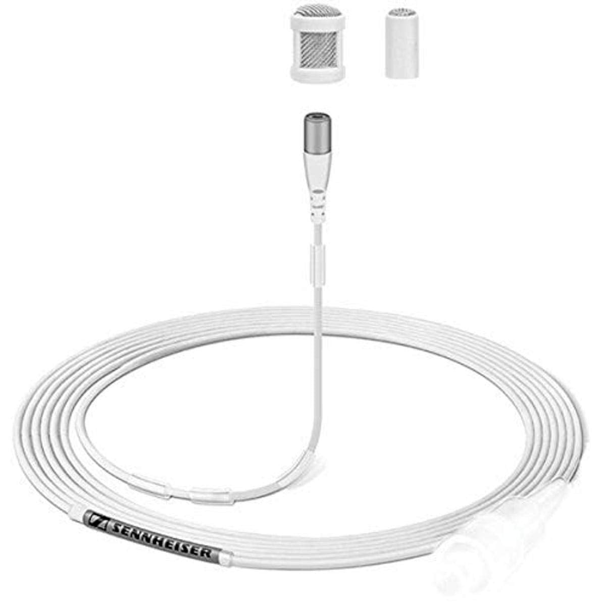 Sennheiser MKE 1-4-1 White Miniature Omni-Directional Clip-On Lavalier Microphone with 3-Pin SE Connector for Professional Audio Recording