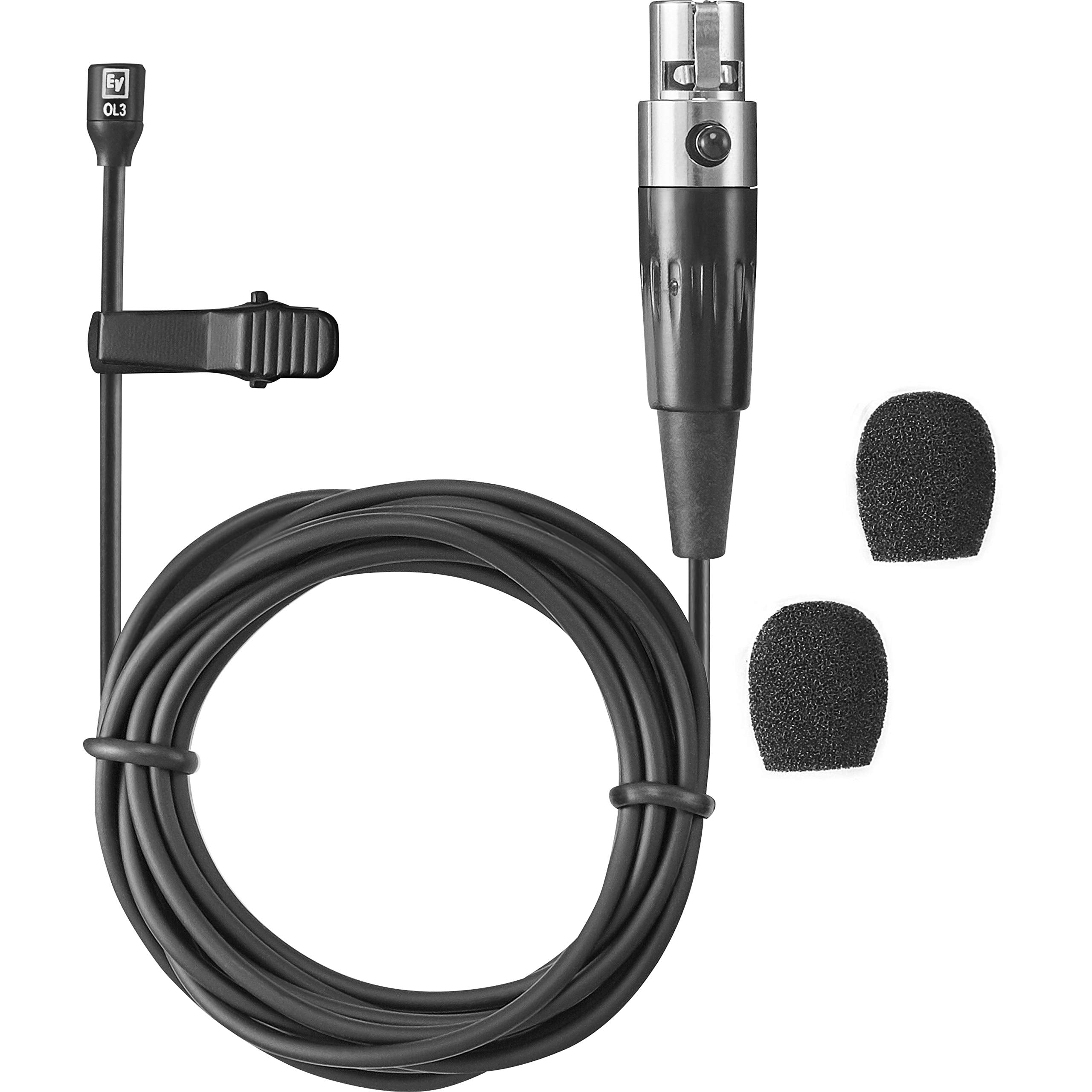 Electro-Voice RE3-ACC-OL3 Omnidirectional Lavalier Microphone with TA4F Connector for Professional Audio Applications